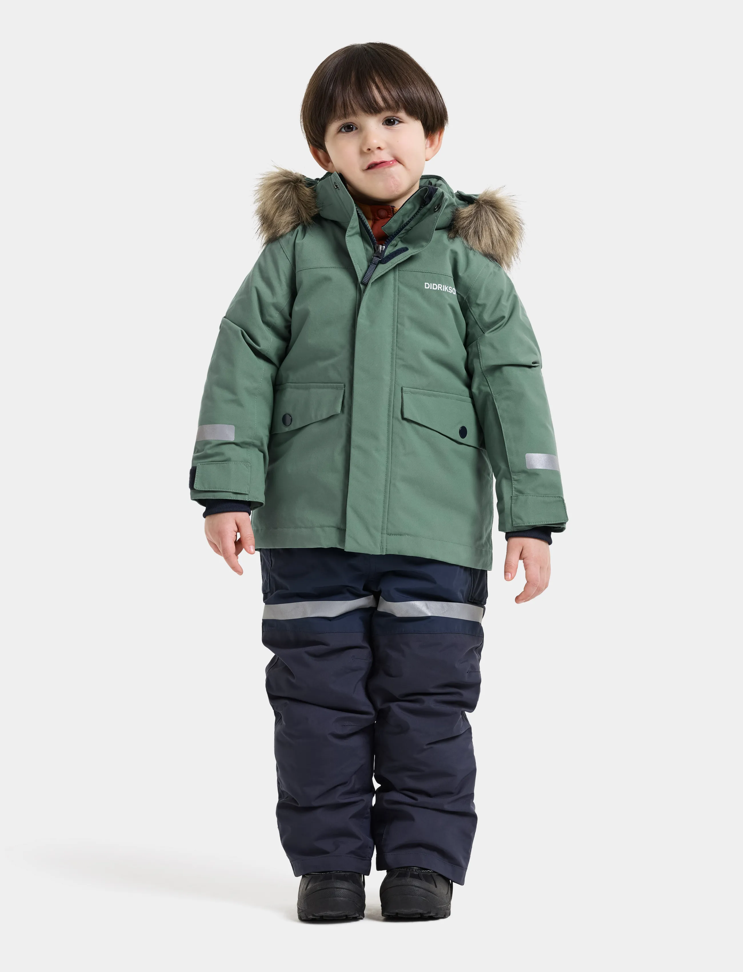 Didriksons - Bjärven Kids' Parka - dark moss - 4