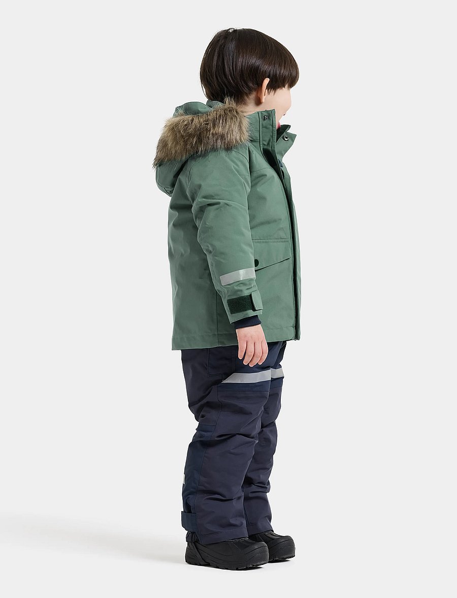 Didriksons - Bjärven Kids' Parka - isolerade jackor - dark moss - 5