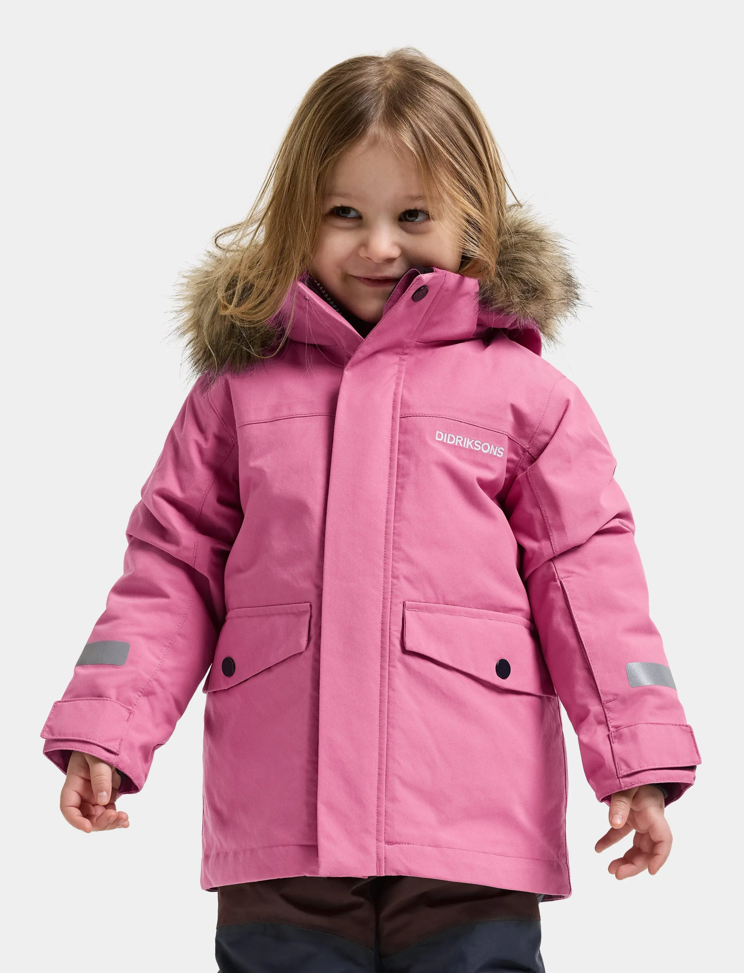 Didriksons - Bjärven Kids' Parka - insulated jackets - heather pink - 0