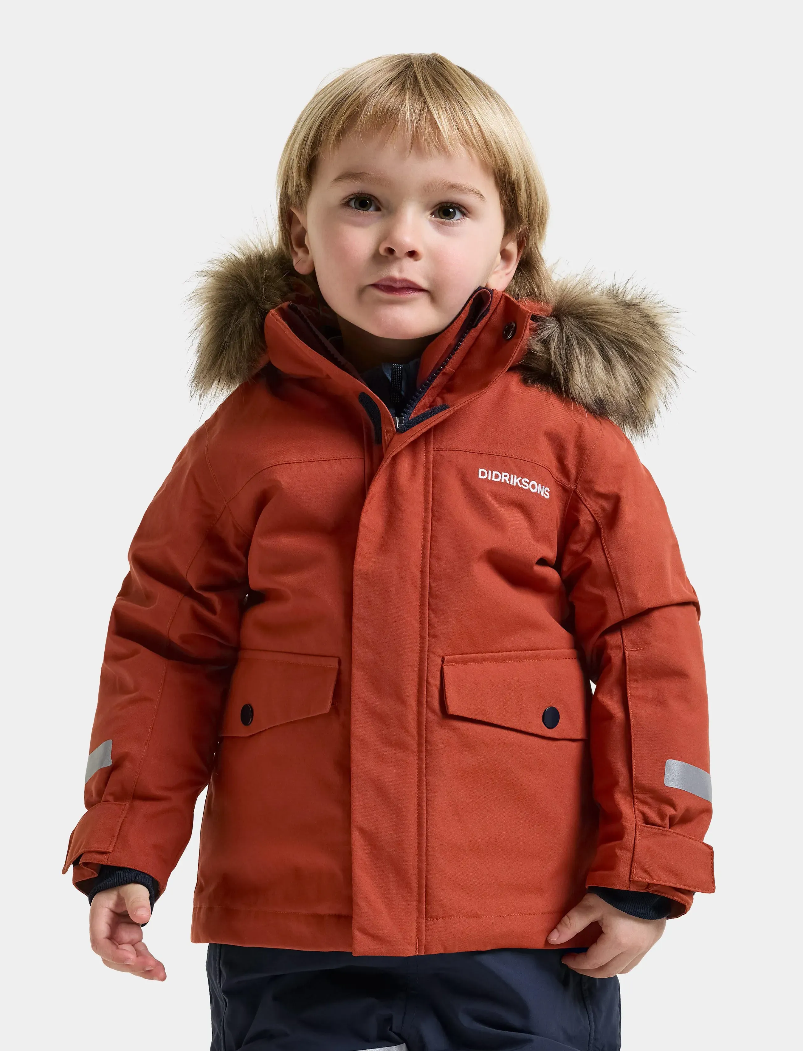 Didriksons - Bjärven Kids' Parka - insulated jackets - rust - 0