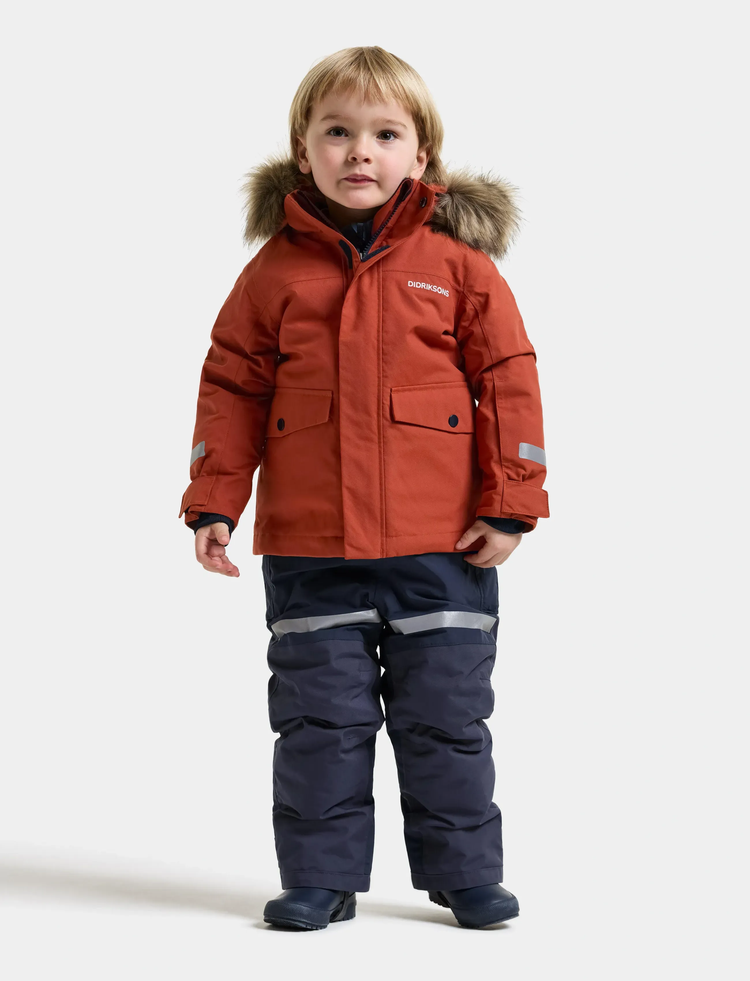 Didriksons - Bjärven Kids' Parka - insulated jackets - rust - 5