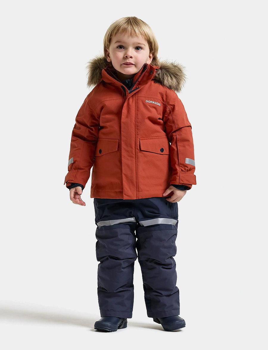 Didriksons - Bjärven Kids' Parka - insulated jackets - rust - 5