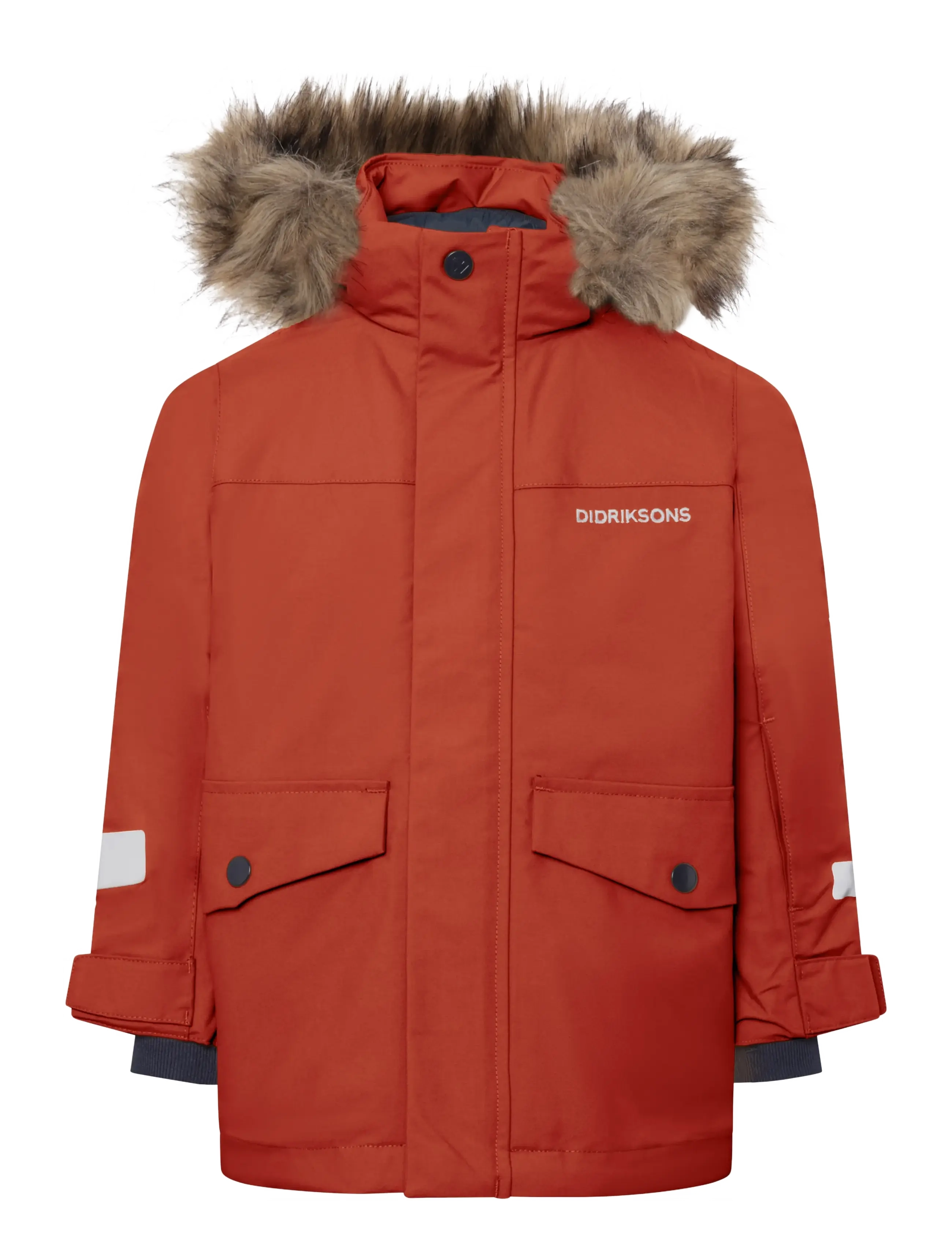 Didriksons - Bjärven Kids' Parka - insulated jackets - rust - 3