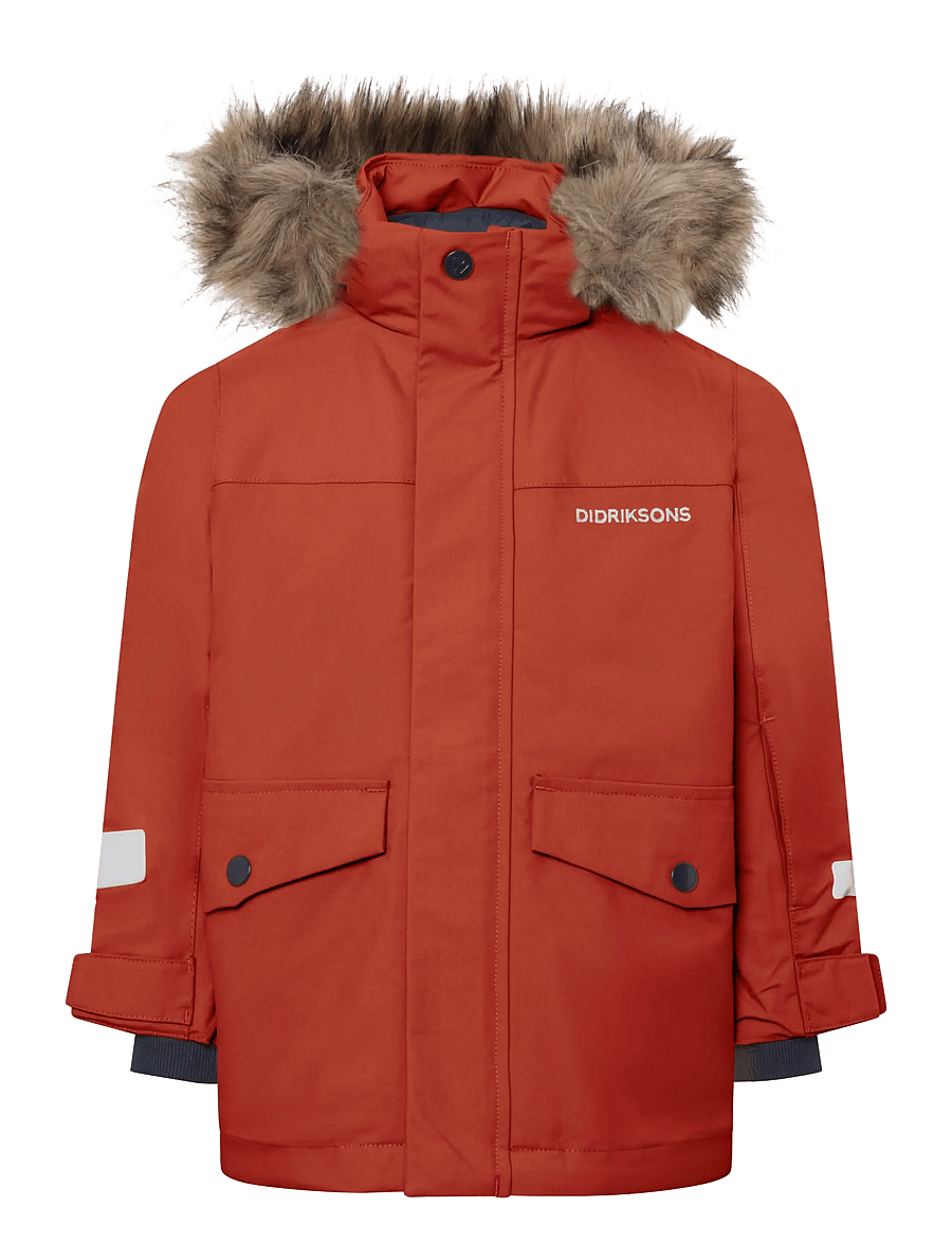 Didriksons - Bjärven Kids' Parka - insulated jackets - rust - 3