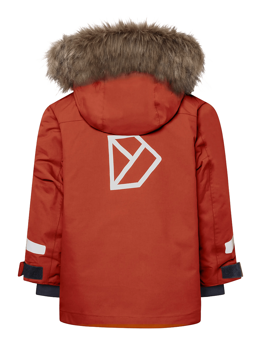 Didriksons - Bjärven Kids' Parka - insulated jackets - rust - 4