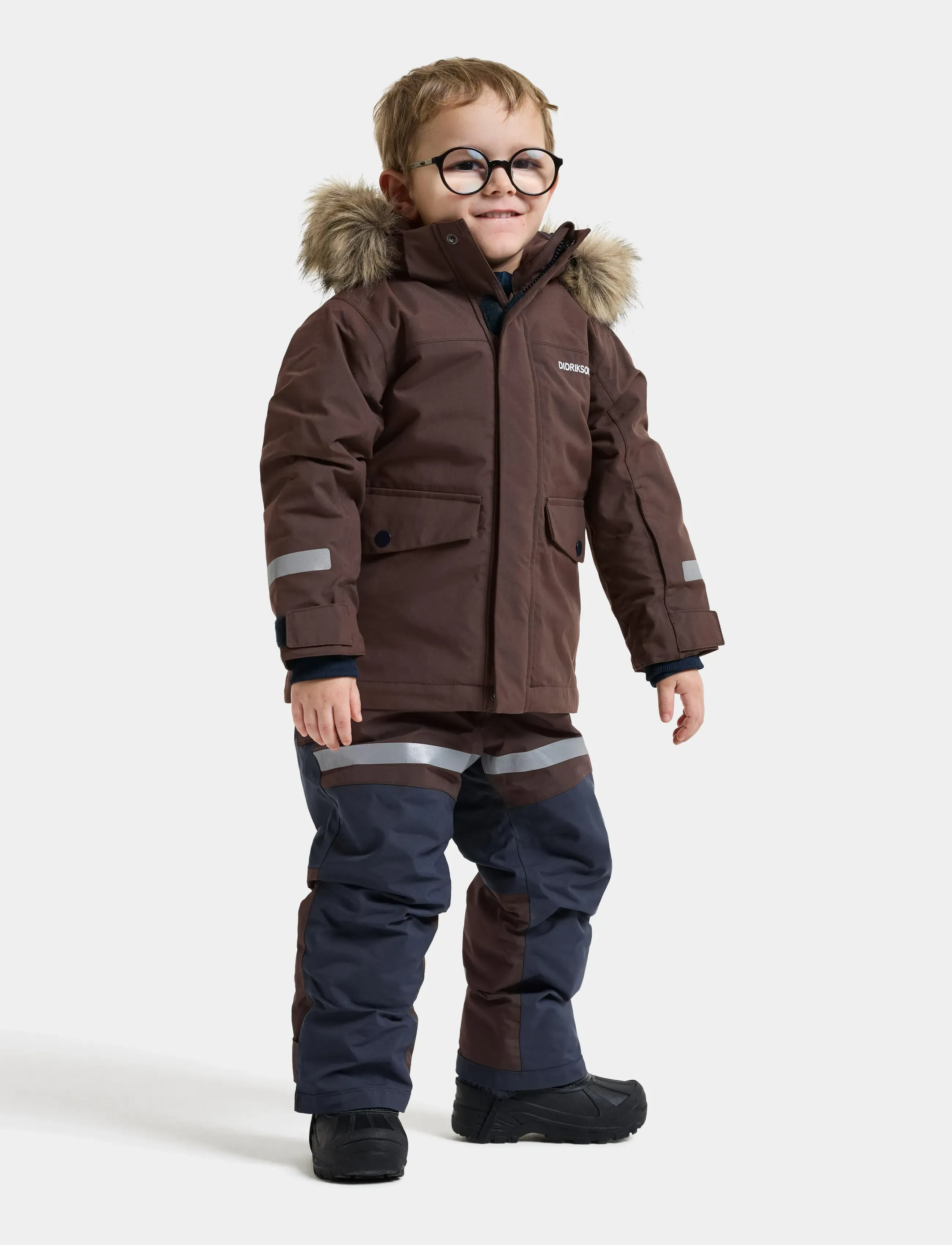 Didriksons - Bjärven Kids' Parka - shadow brown - 0