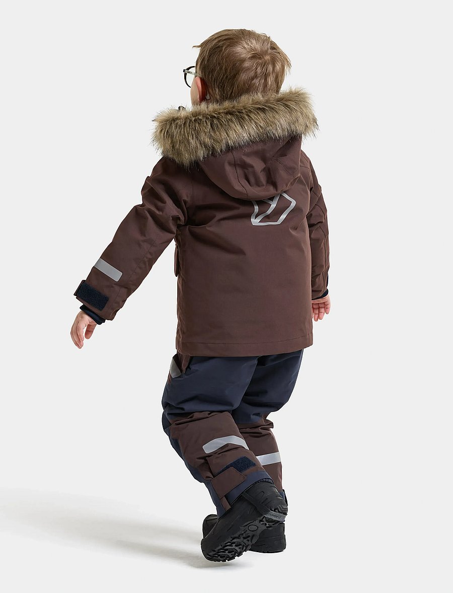 Didriksons - Bjärven Kids' Parka - insulated jackets - shadow brown - 3