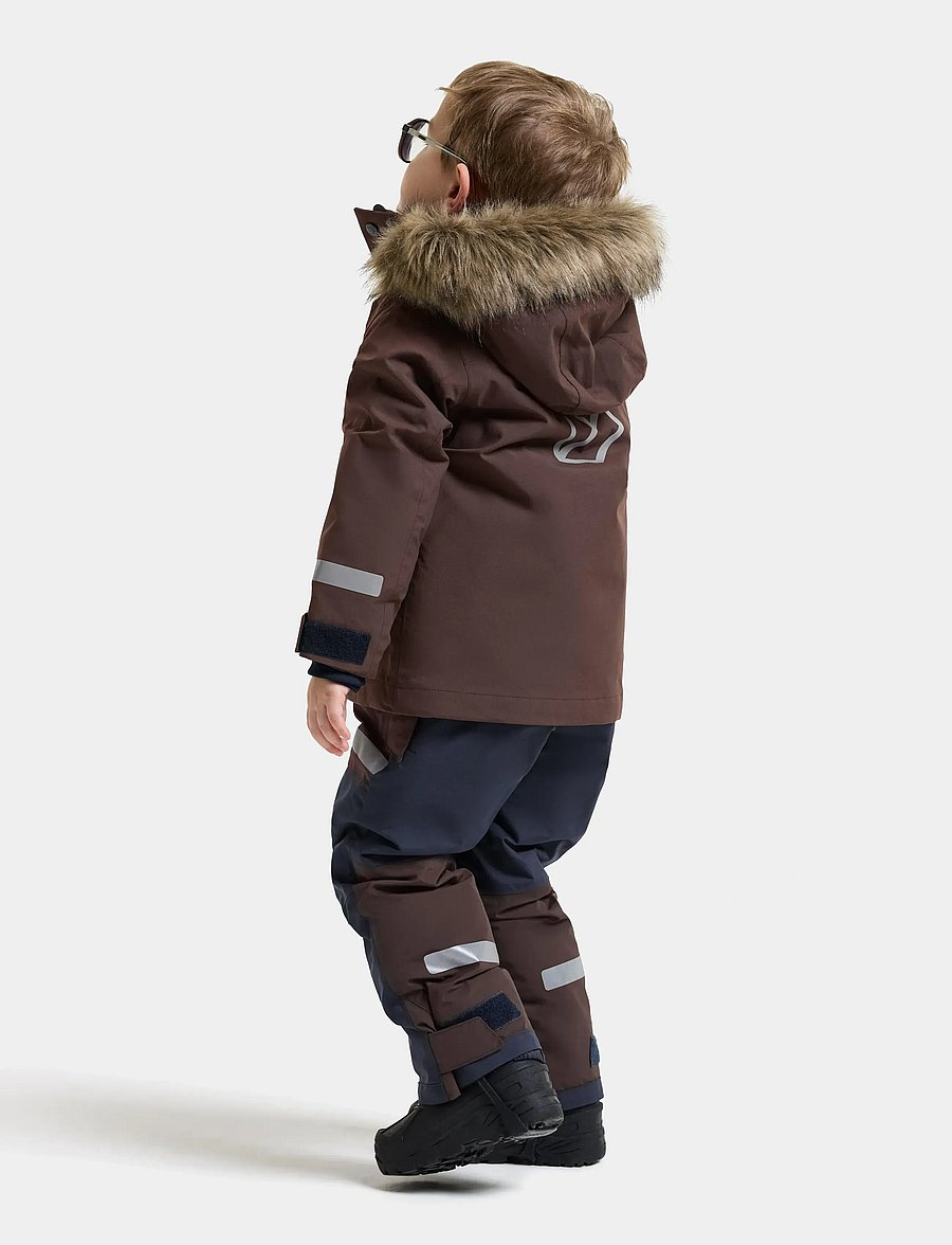 Didriksons - Bjärven Kids' Parka - insulated jackets - shadow brown - 5