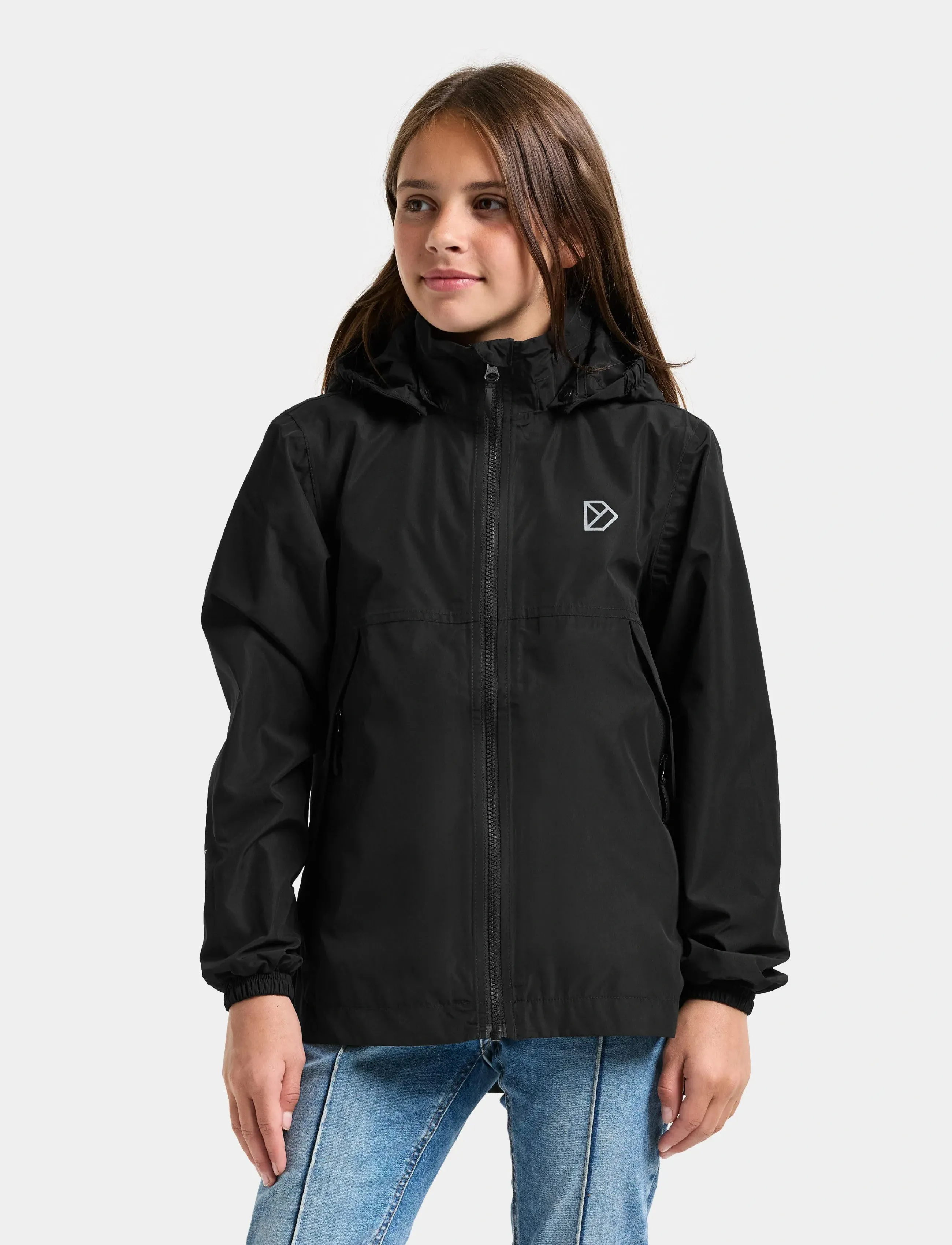 Didriksons Meliss Kids Jkt 2, Børn, Børne Regnjakke, Sort, Str: 140