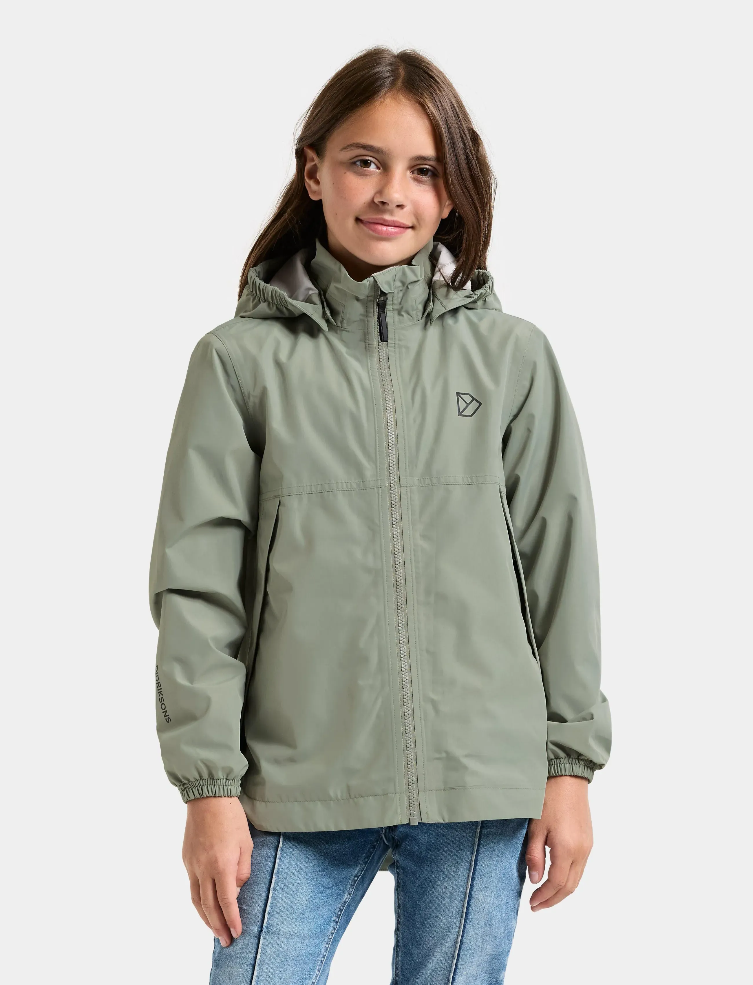 Didriksons Meliss Kids Jkt 2, Børn, Børne Regnjakke, Grøn, Str: 128