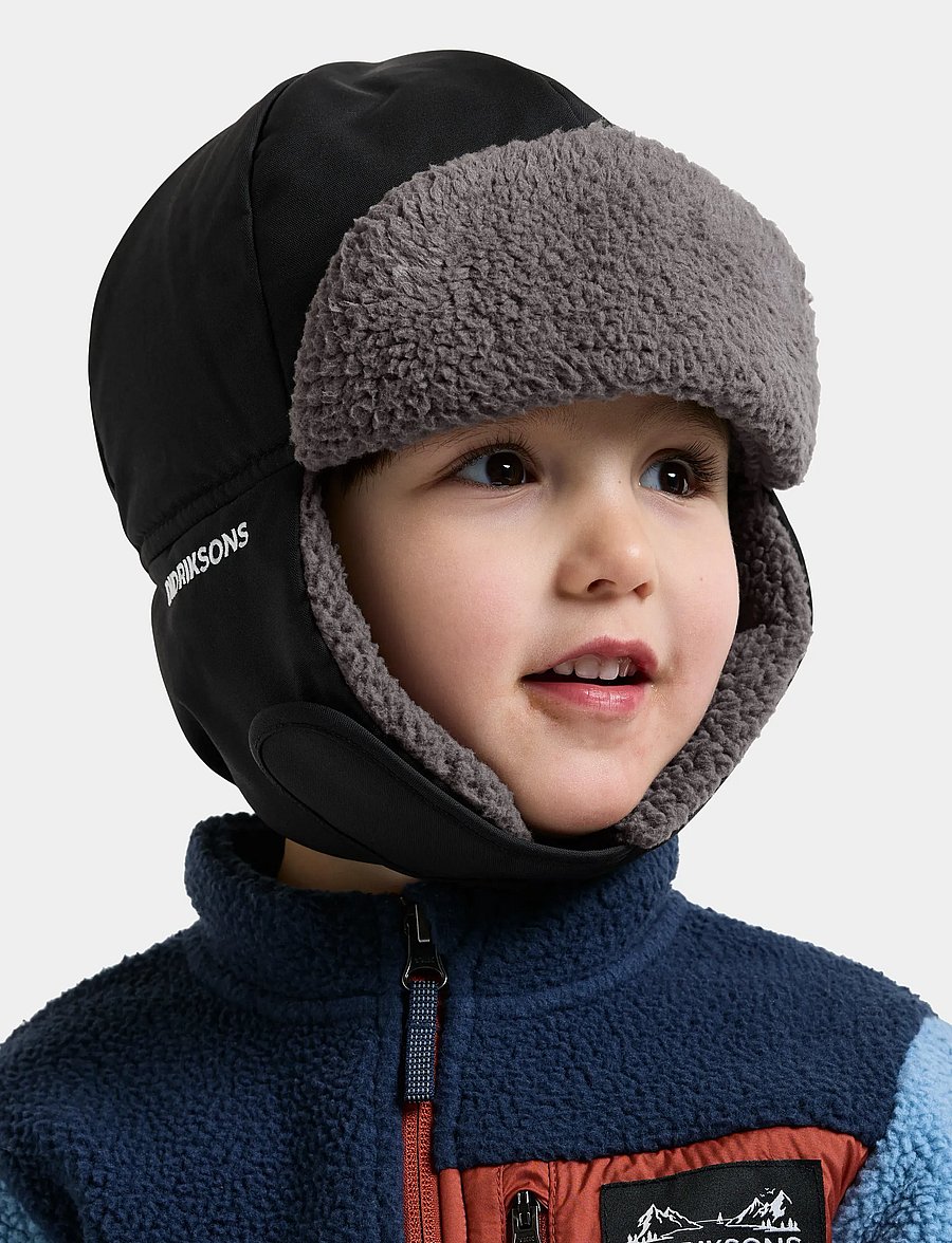 Didriksons - Biggles Kids' Cap - talvemütsid - black - 0