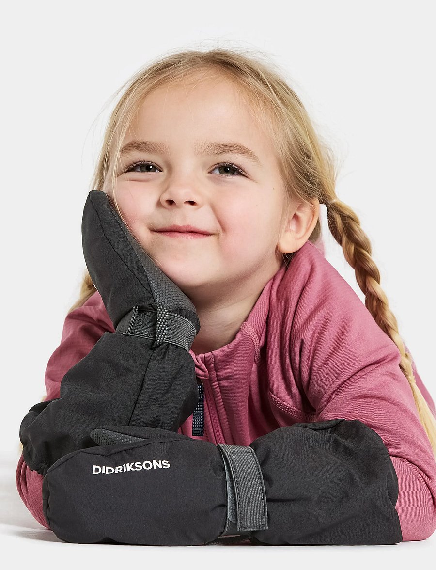 Didriksons - Biggles Kids' Mittens - kindad - black - 0