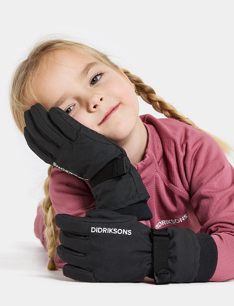 Didriksons - Biggles Kids' Gloves - kindad - black - 0