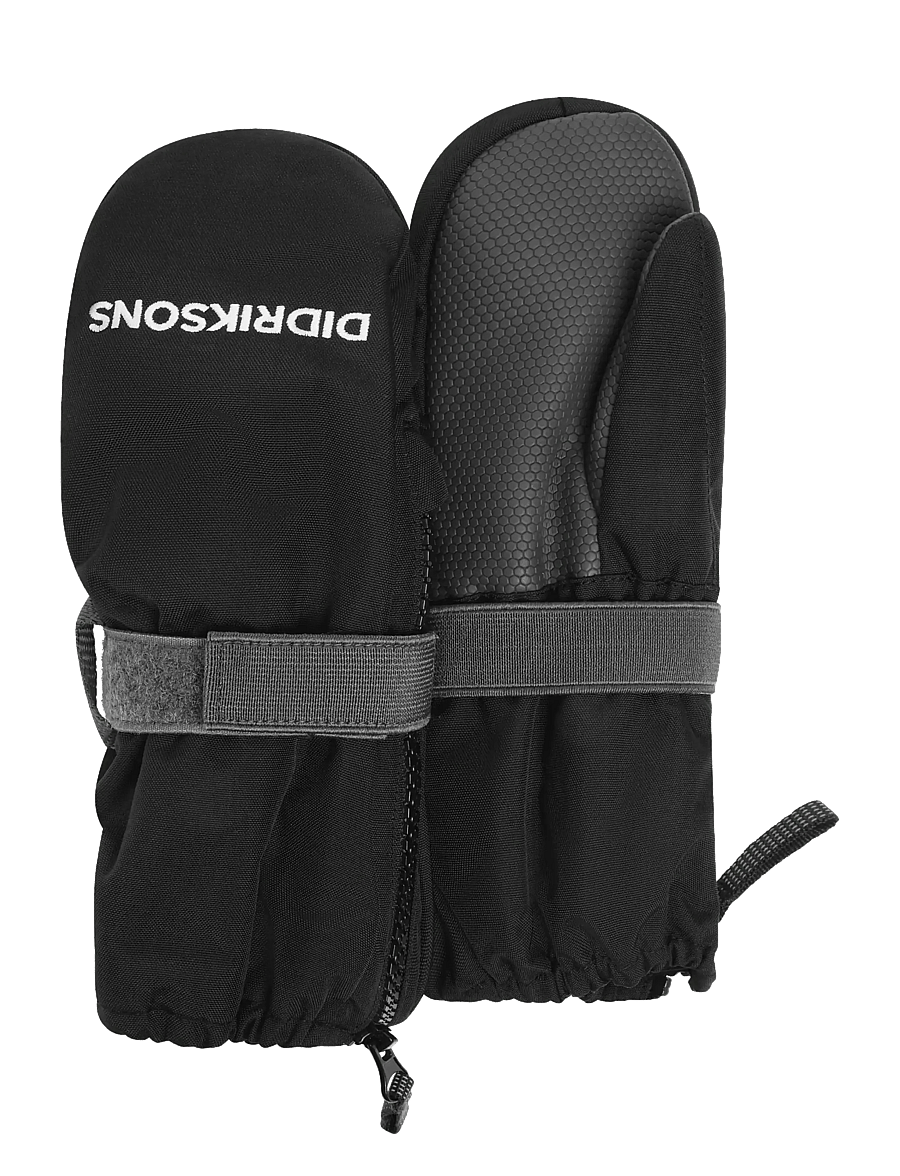 Didriksons - Biggles Kids' Zip Mittens - kindad - black - 1