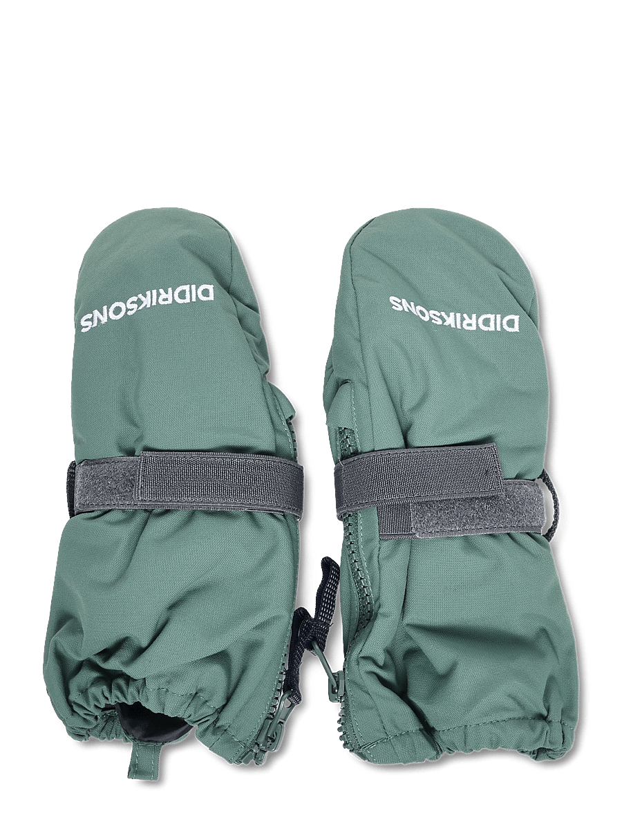 Didriksons - Biggles Kids' Zip Mittens - kindad - dark moss - 0