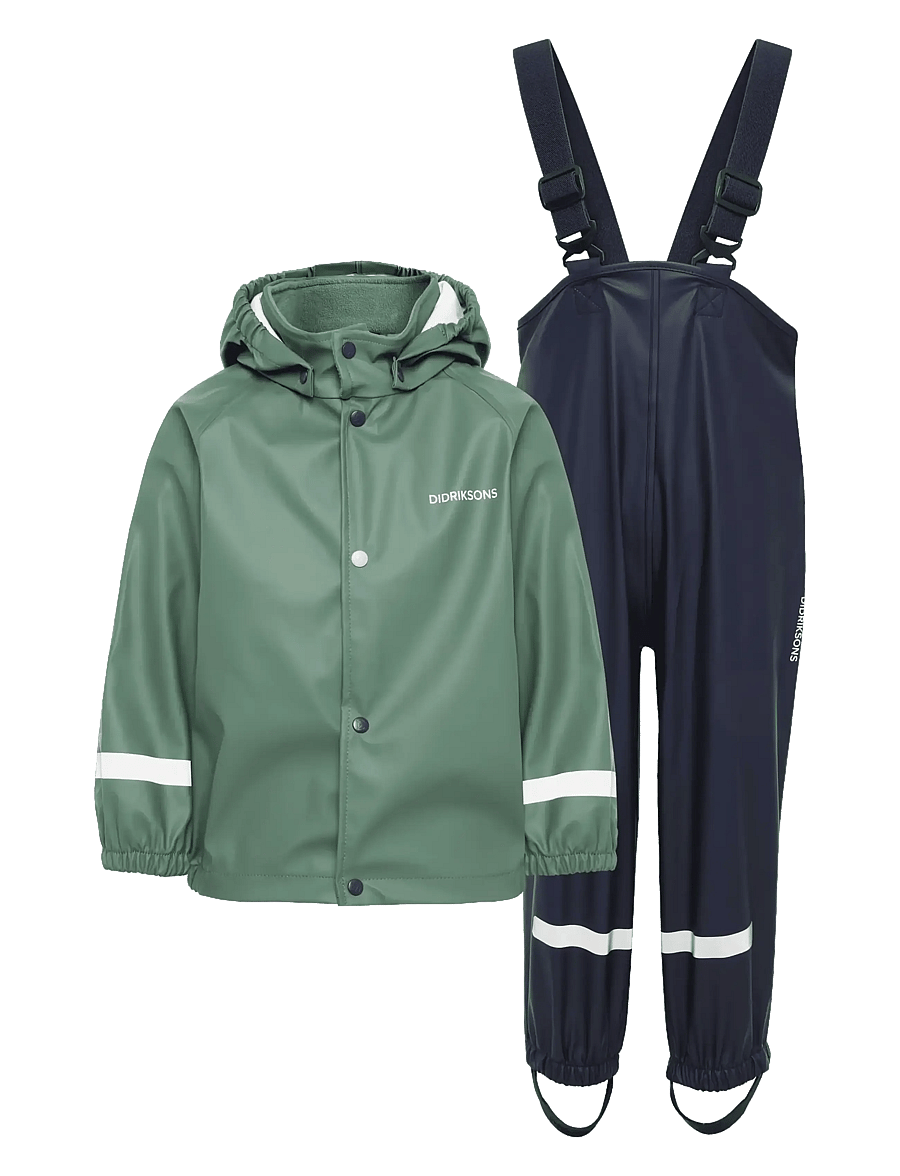 Didriksons - Slaskeman Kids' Set - Õueriided - dark moss - 1