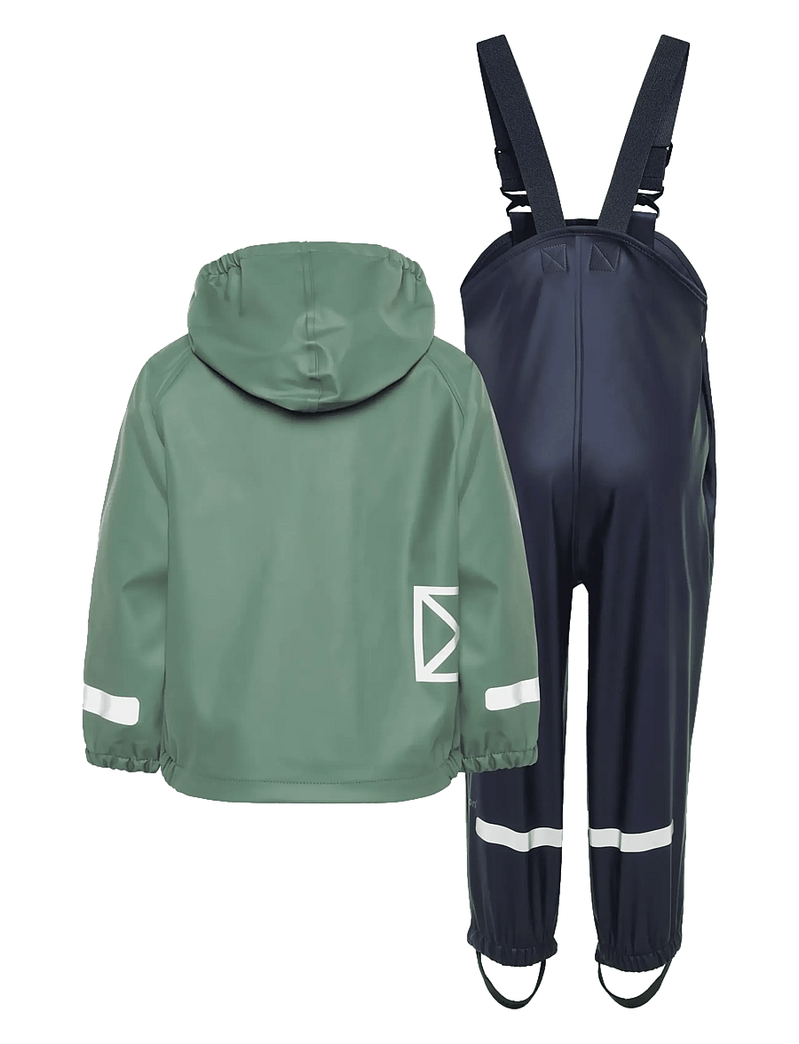 Didriksons - Slaskeman Kids' Set - Õueriided - dark moss - 2