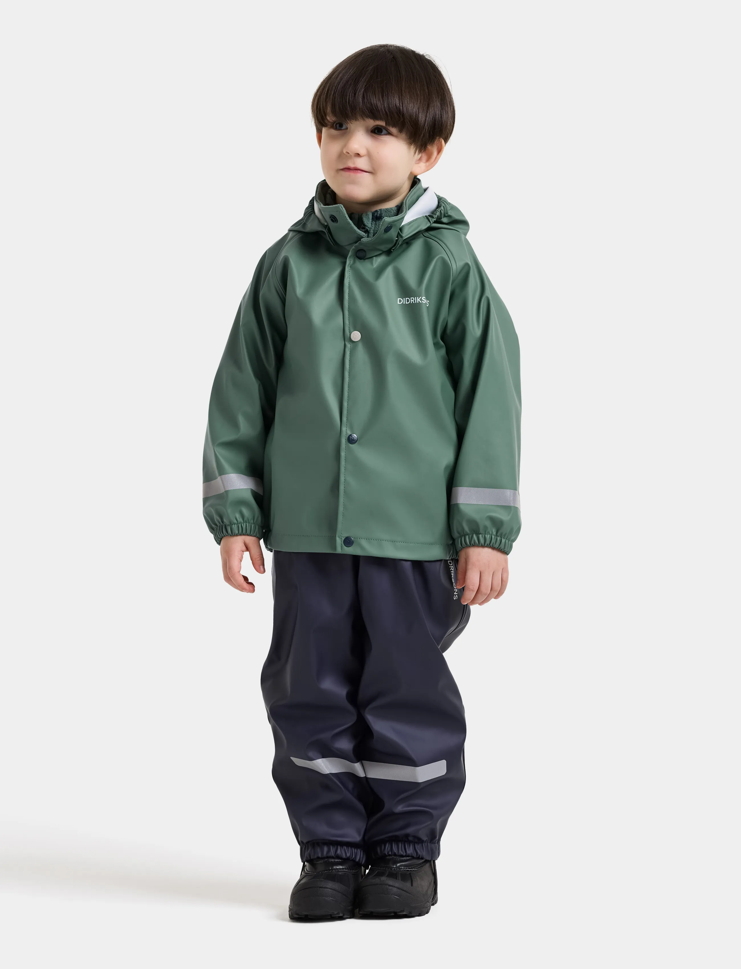 Didriksons Slaskeman Kids Set 4, 92, Khaki green, Regntøj > Regntøjssæt, Børn