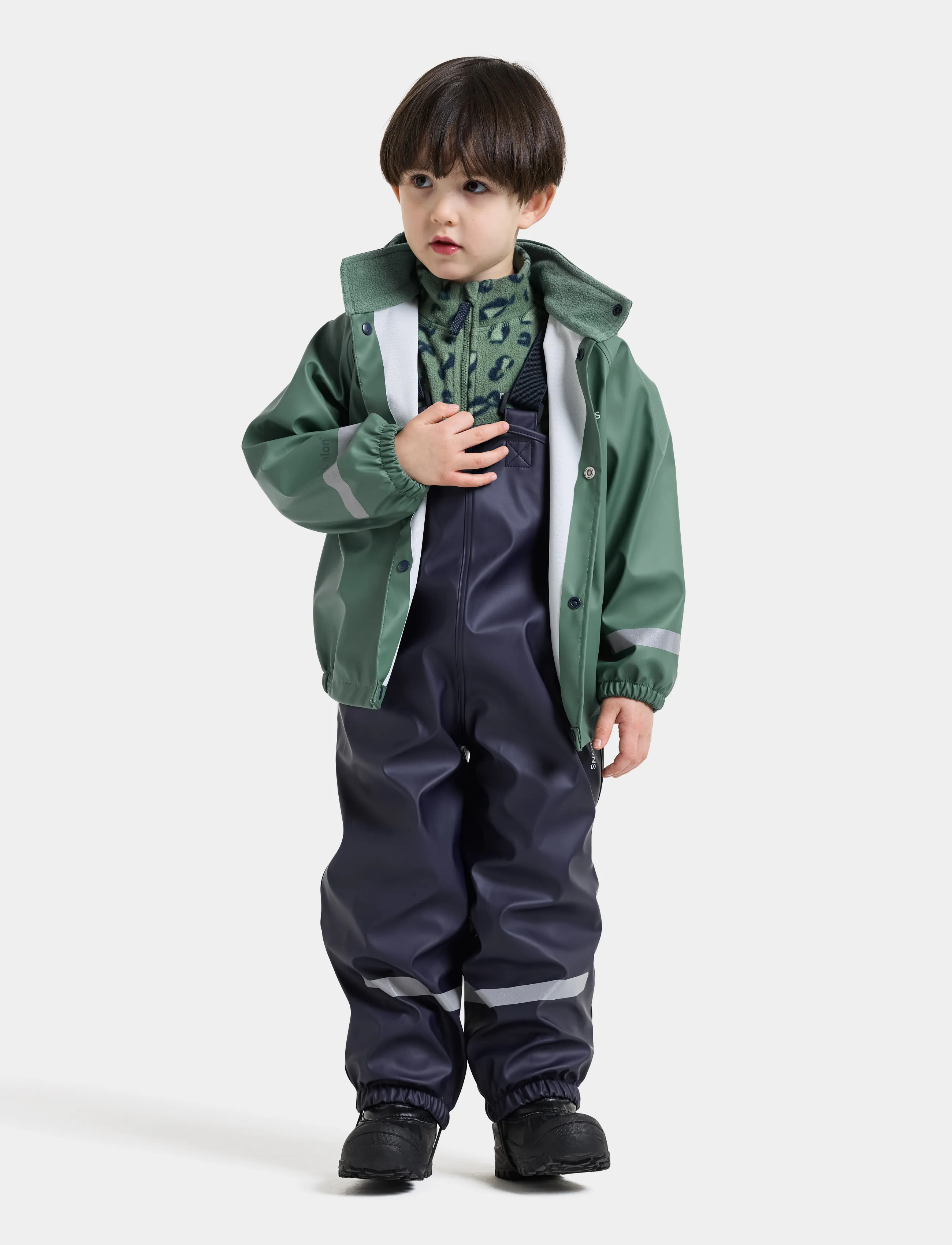 Didriksons - Slaskeman Kids' Set - Õueriided - dark moss - 5