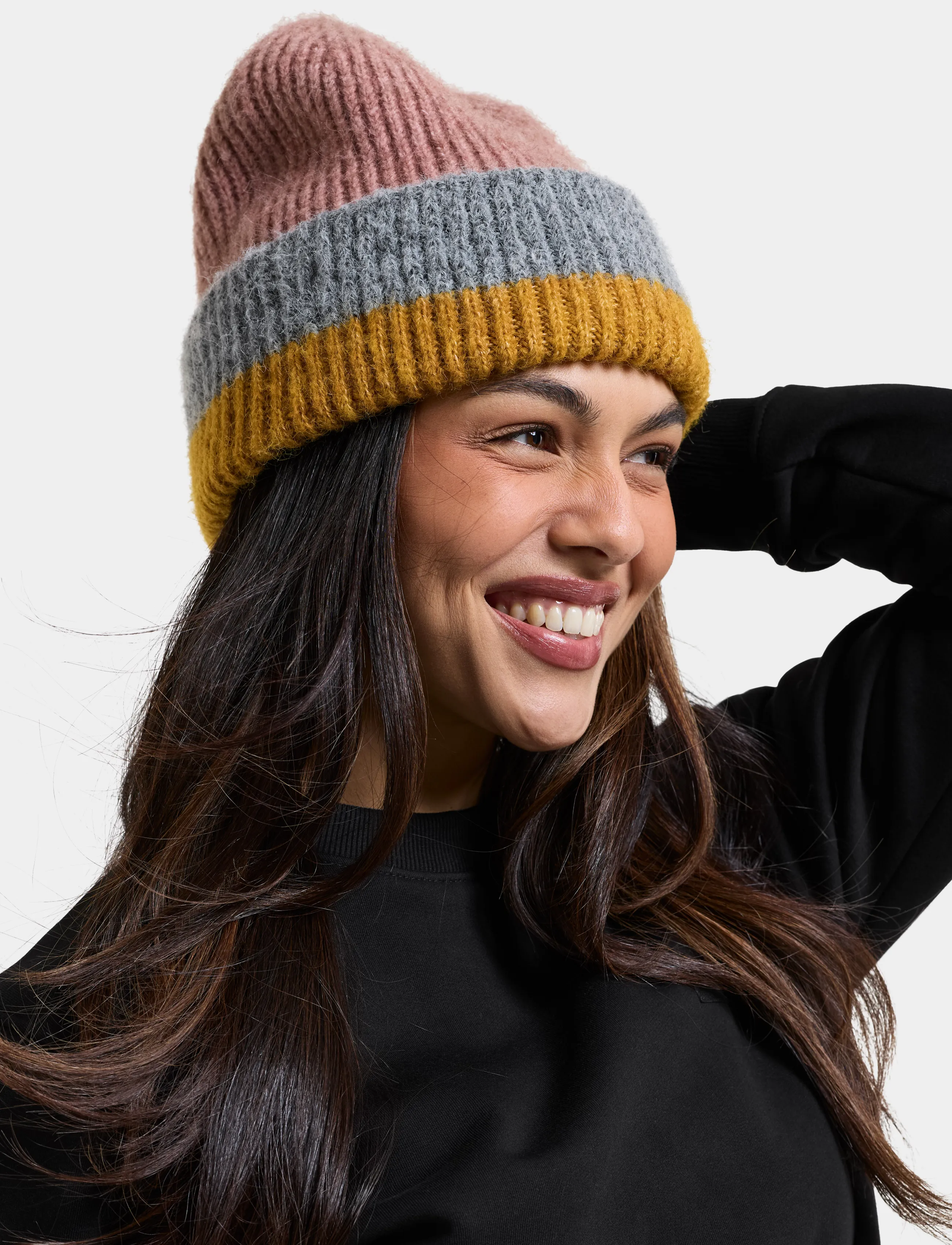 Didriksons - Malin Striped Beanie - mützen - ash rose multicolour - 0