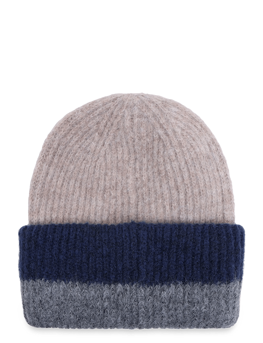 Didriksons - Malin Striped Beanie - kootud mütsid - beige mel multicolour - 2