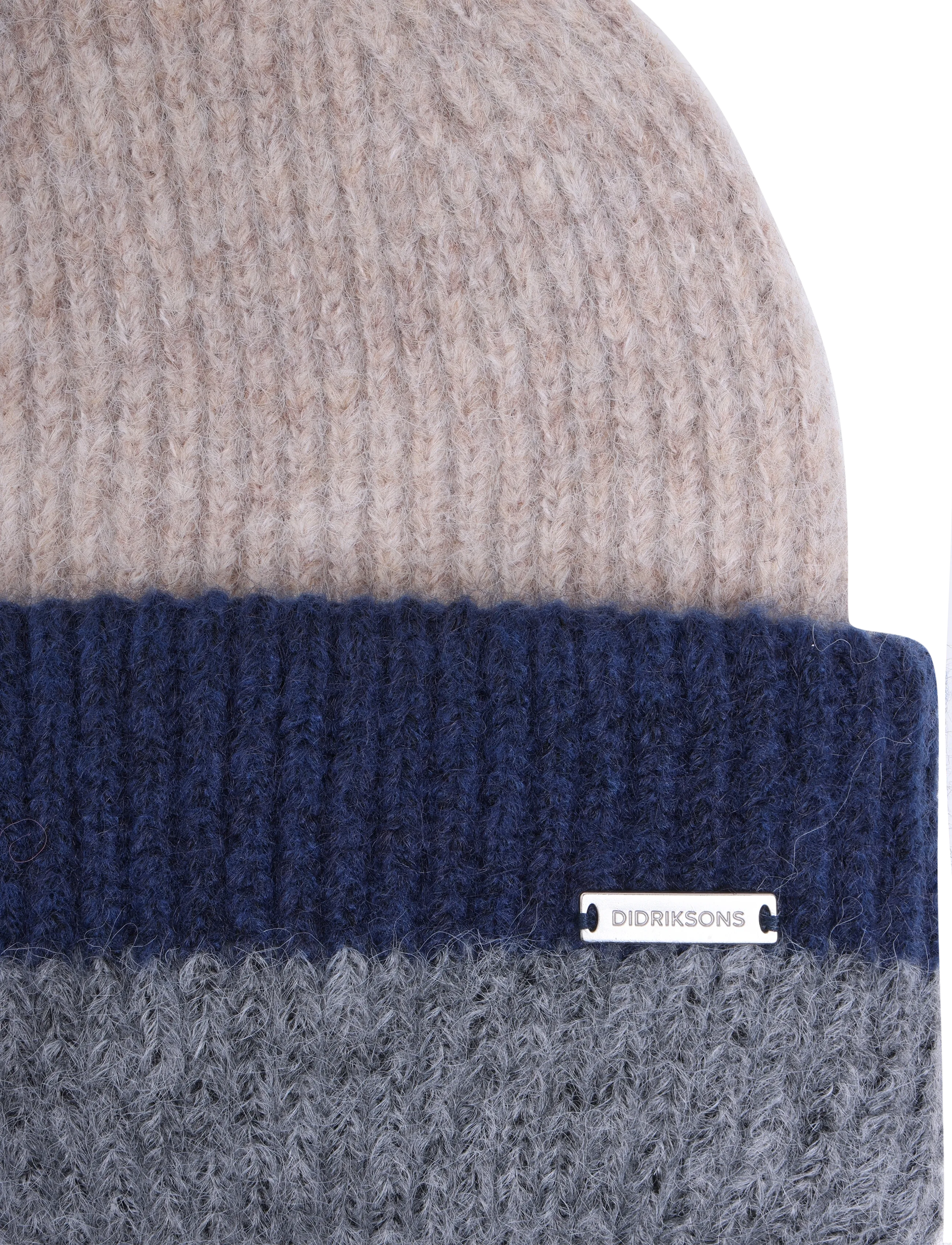 Didriksons - Malin Striped Beanie - kootud mütsid - beige mel multicolour - 3