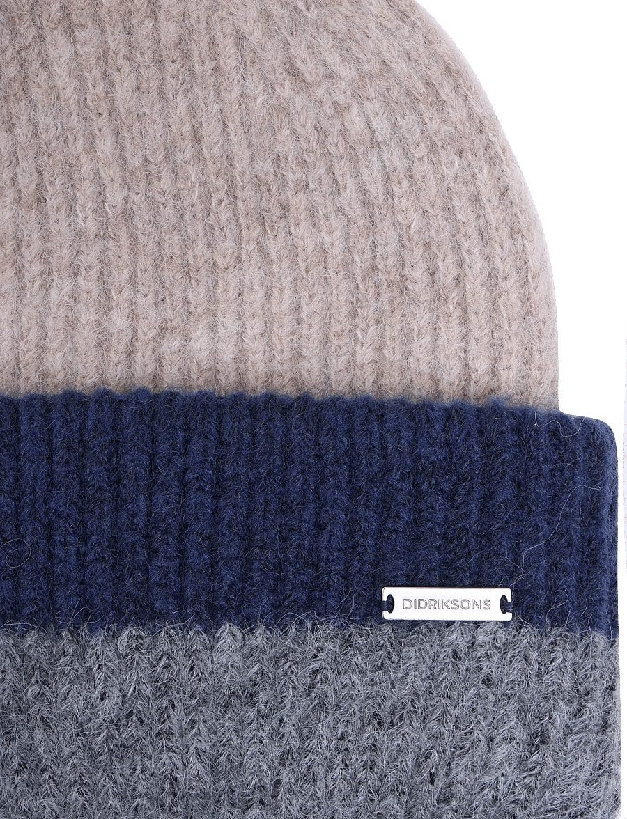 Didriksons - Malin Striped Beanie - kootud mütsid - beige mel multicolour - 3