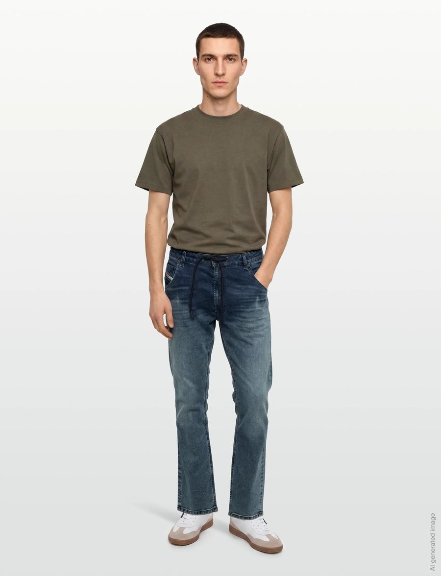 Diesel - Tapered 2030 D-Krooley Joggjeans - tapered-lõikega teksad - blue - 0