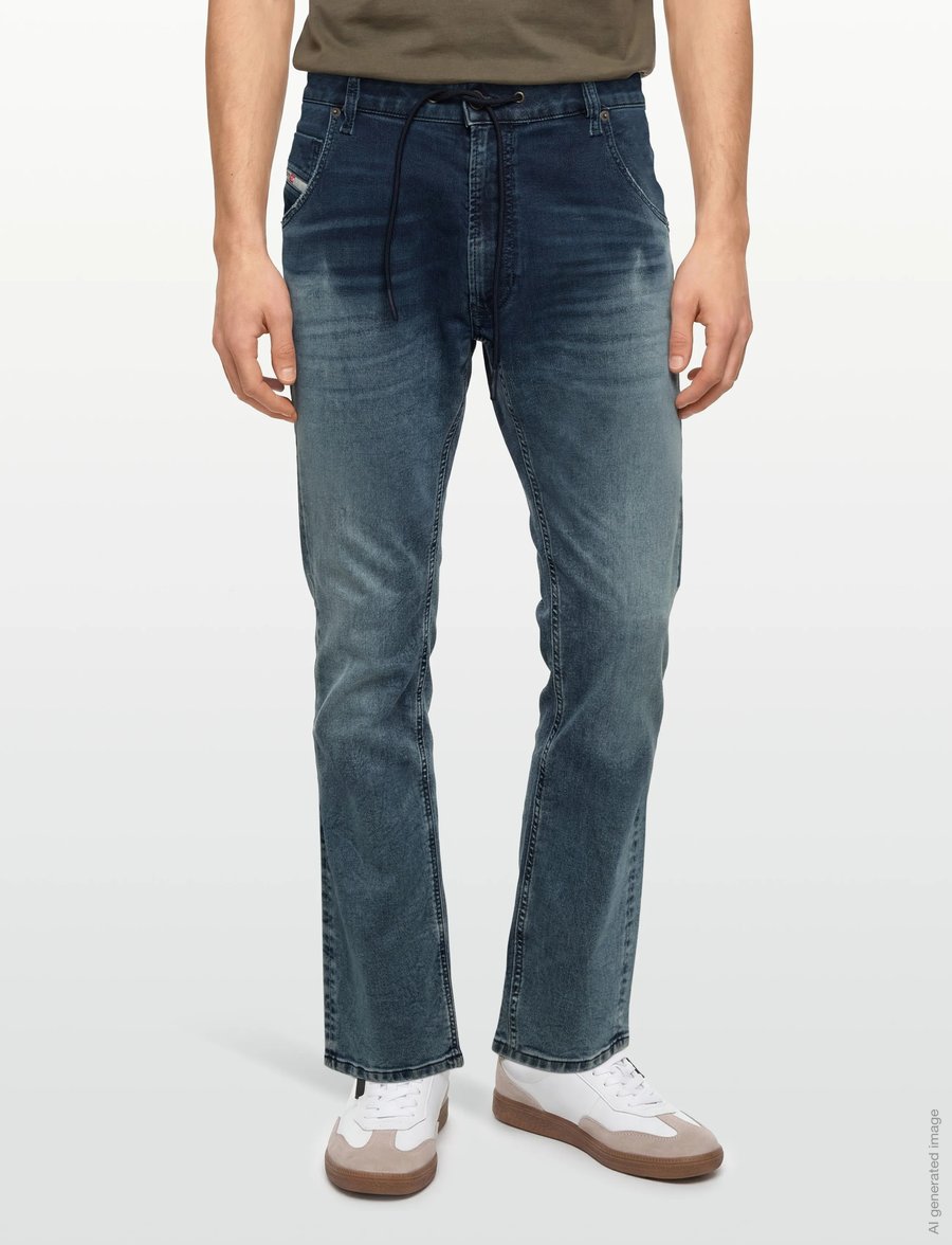 Diesel - Tapered 2030 D-Krooley Joggjeans - tapered-lõikega teksad - blue - 3