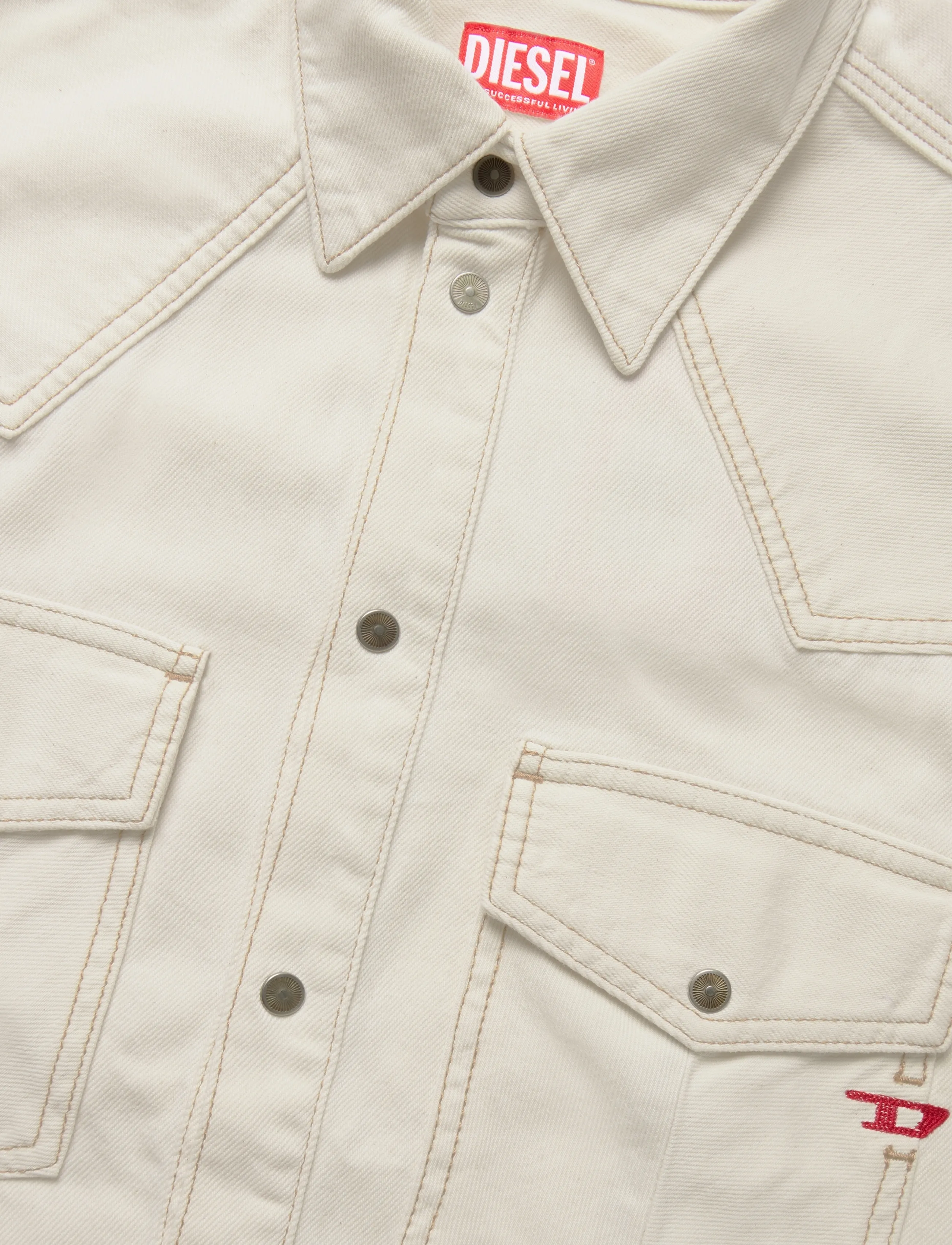 Diesel - Western shirt in denim - white - 5