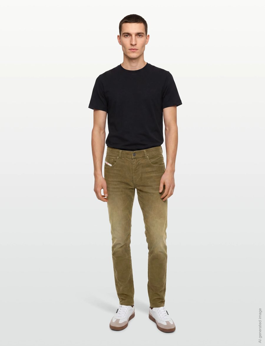 Diesel - D-Strukt Brown Cord Jeans - slim jeans - brown - 0