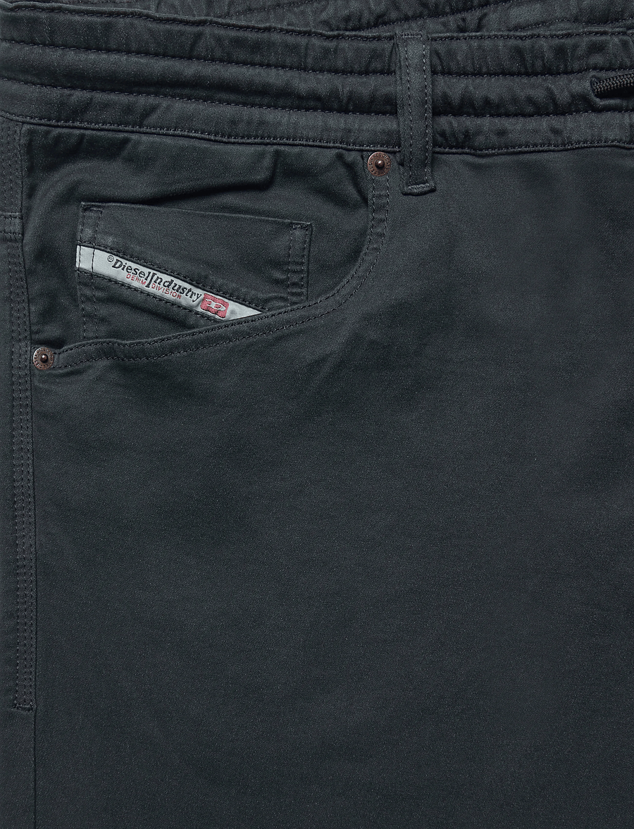 Diesel - D-KROOLEY Jogg Tapered Mid-Rise Sweat Jeans - tapered jeans - black - 1