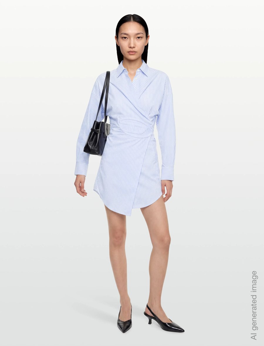 Diesel - D-Sizen-N2 Striped Shirt Dress - skjortekjoler - white - 0