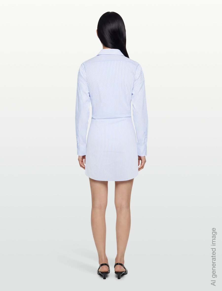 Diesel - D-Sizen-N2 Striped Shirt Dress - skjortekjoler - white - 4