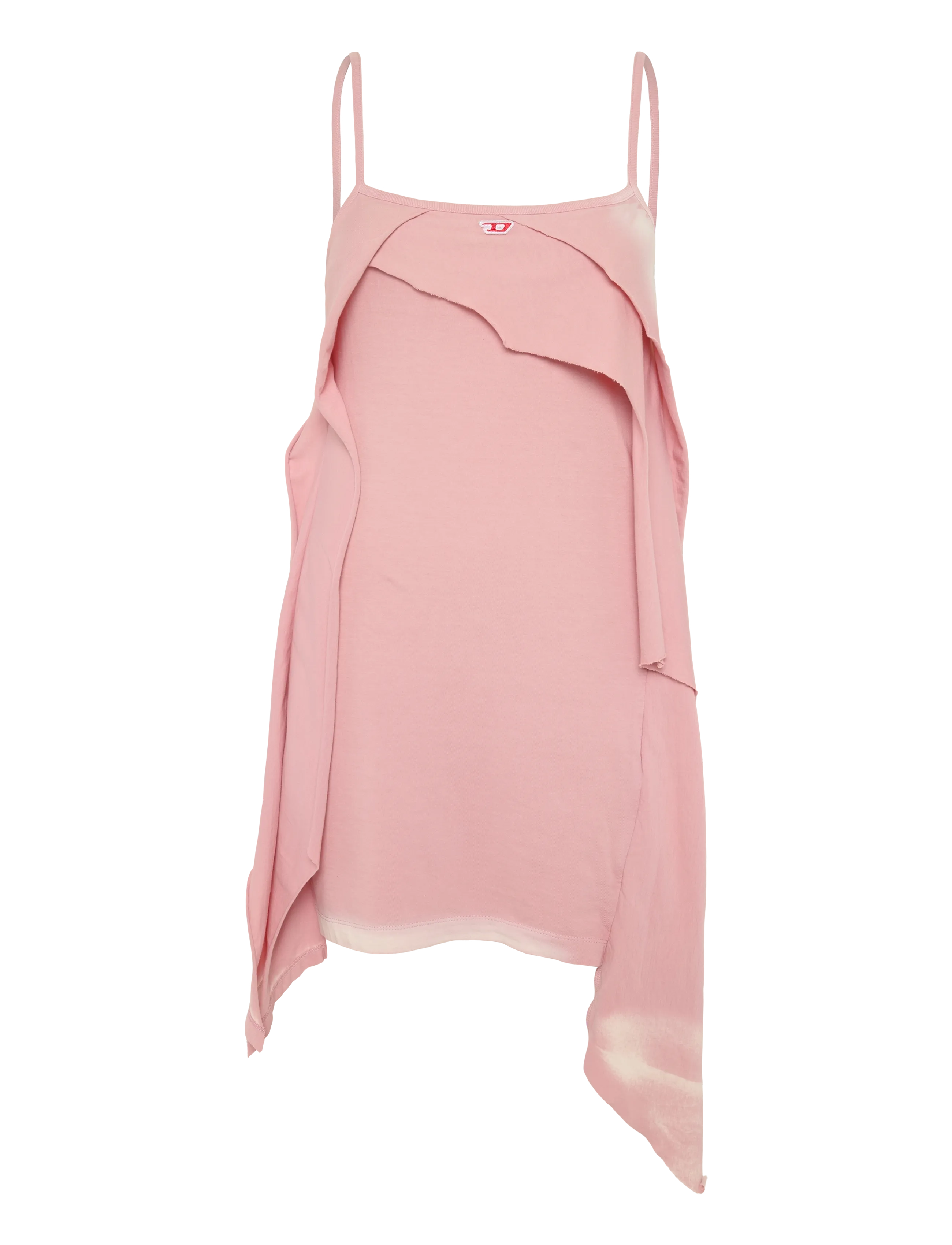 Diesel Short dress with destroyed peel-off effect - Sommerkleider - BROWN / pink/rose