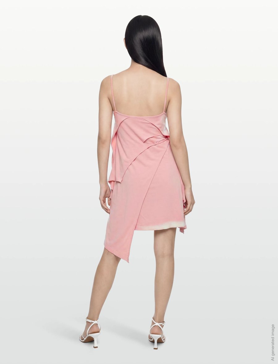 Diesel - Short dress with destroyed peel-off effect - sommerkjoler - brown - 4