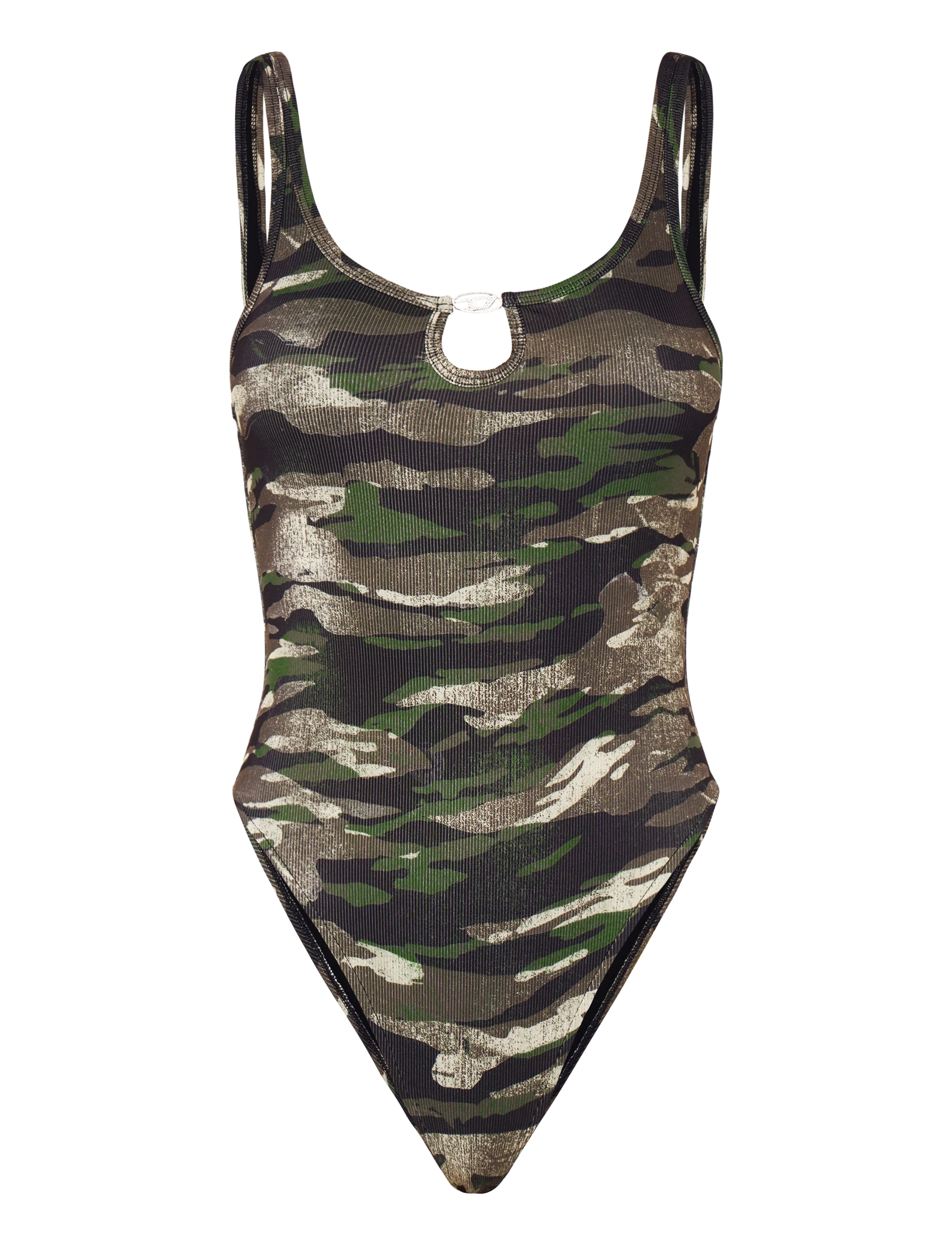 Diesel Ribbed Swimsuit With Camo Prin, S, Bademode, Mehrfarbig/gemustert - Swimsuits, Frauen