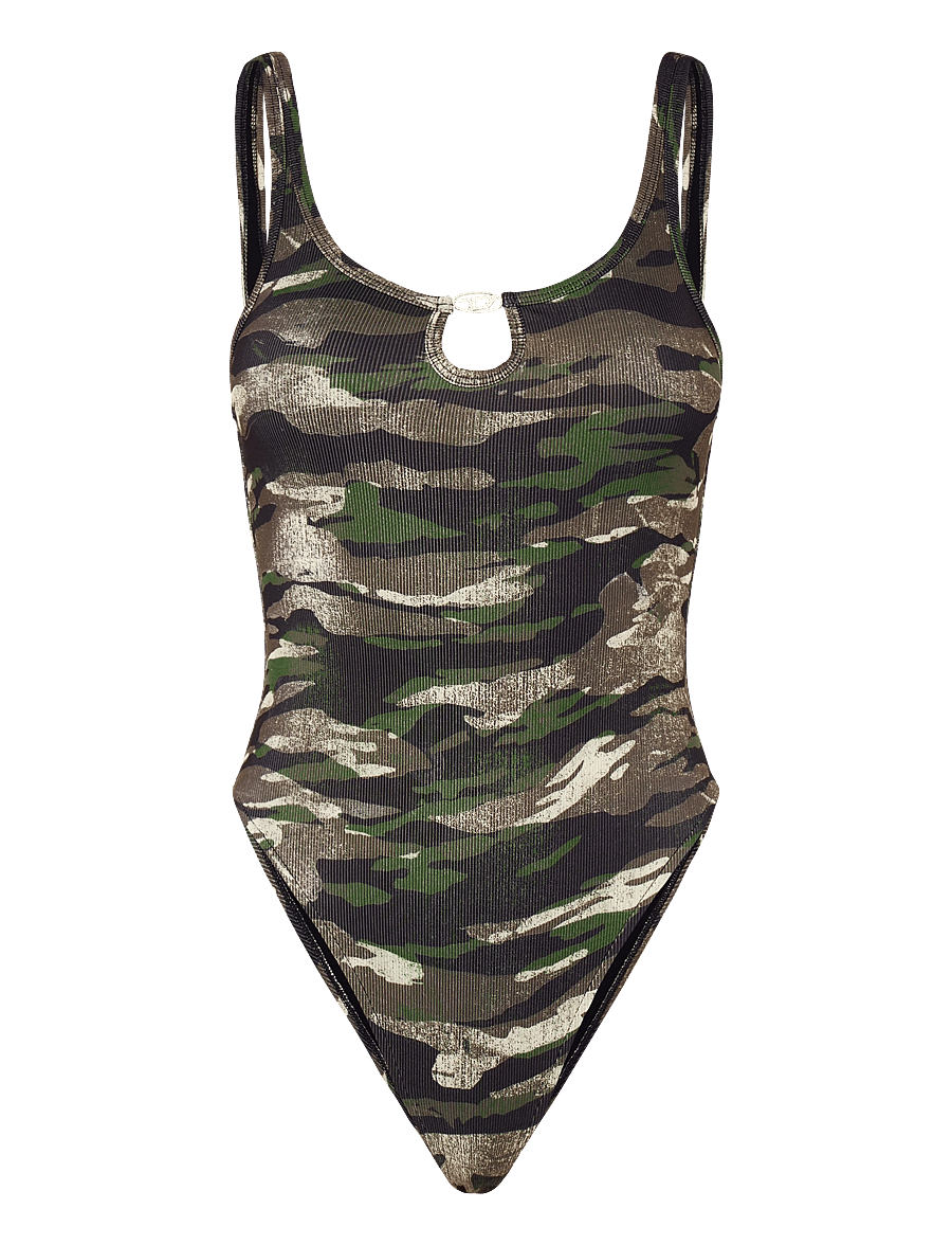 Diesel - Ribbed swimsuit with camo prin - strandmode - multicolored - 0
