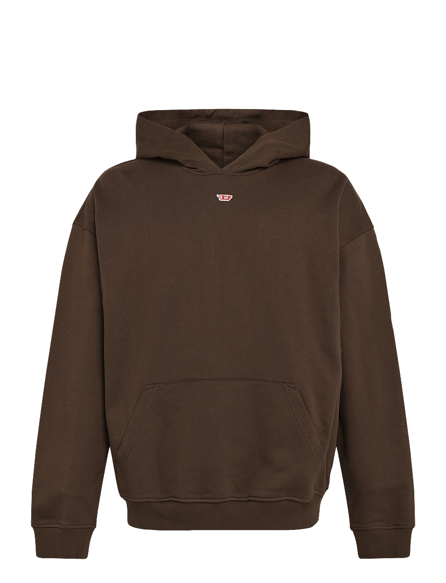 Diesel - Hoodie with D logo patch - hoodies - brown - 0