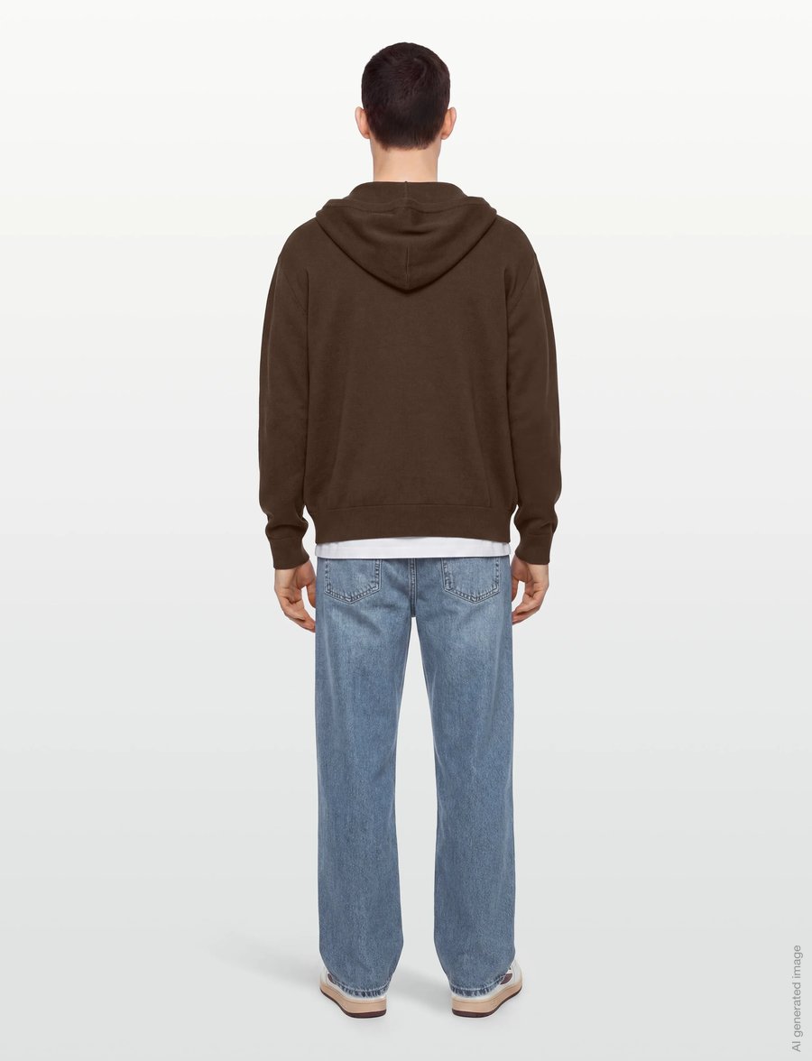 Diesel - Hoodie with D logo patch - kapuzenpullover - brown - 4
