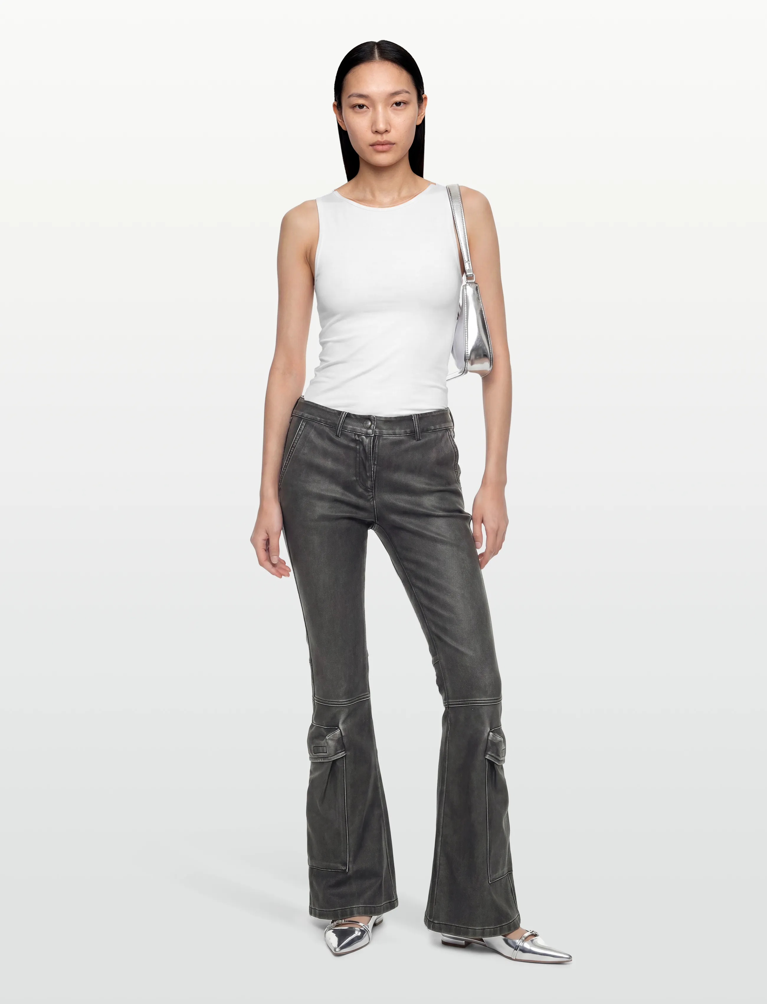 Diesel Women Jeans, 42, Trousers, Grau - Flared, Frauen