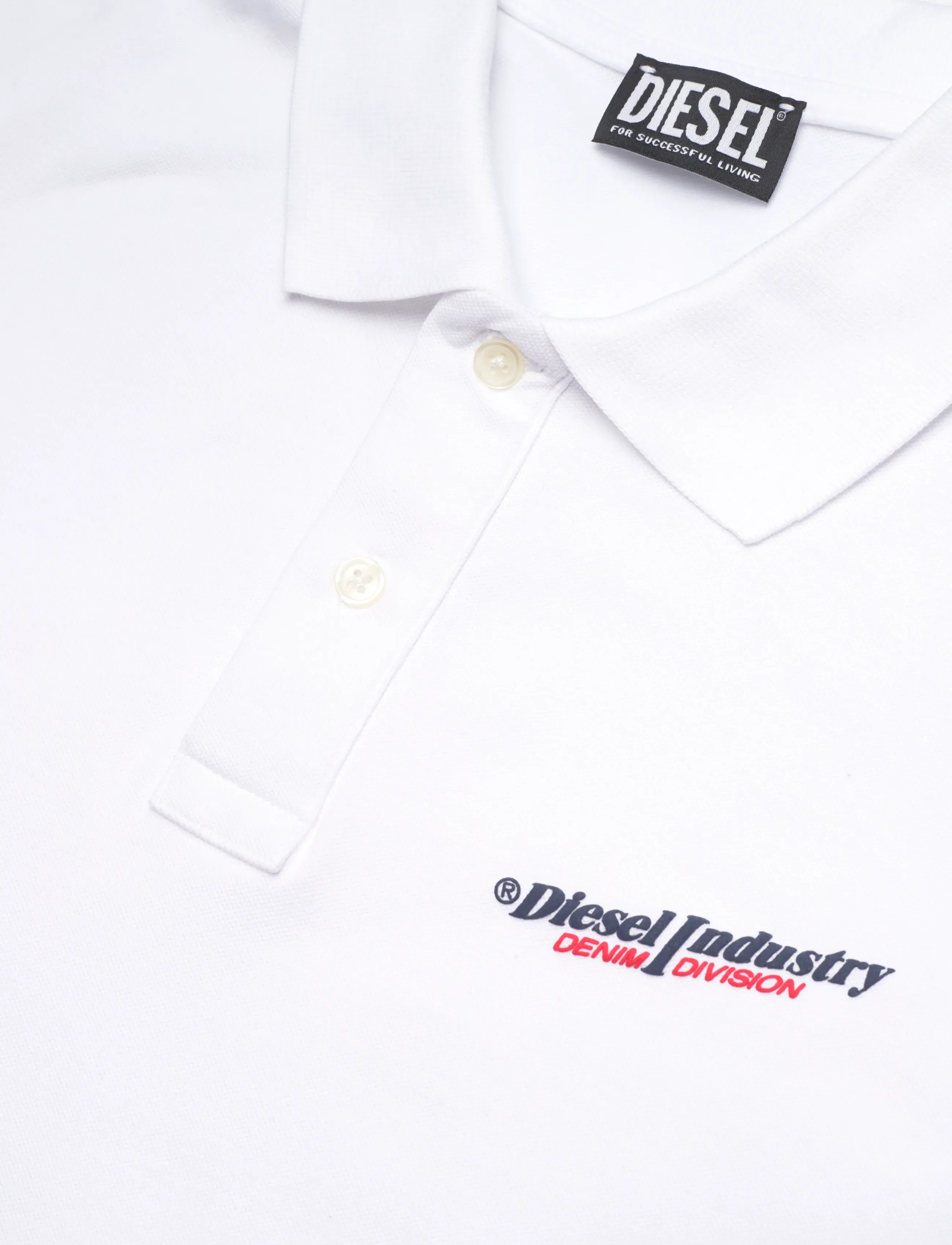 Diesel - T-SMITH-IND POLO - stutterma pólóbolir - bright white - 2