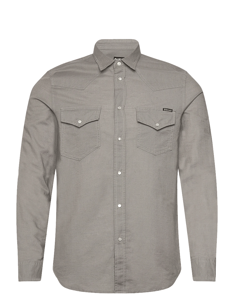 Diesel - S-EAST-LONG-HS CAMICIA - jeansskjorter - moon mist - 0
