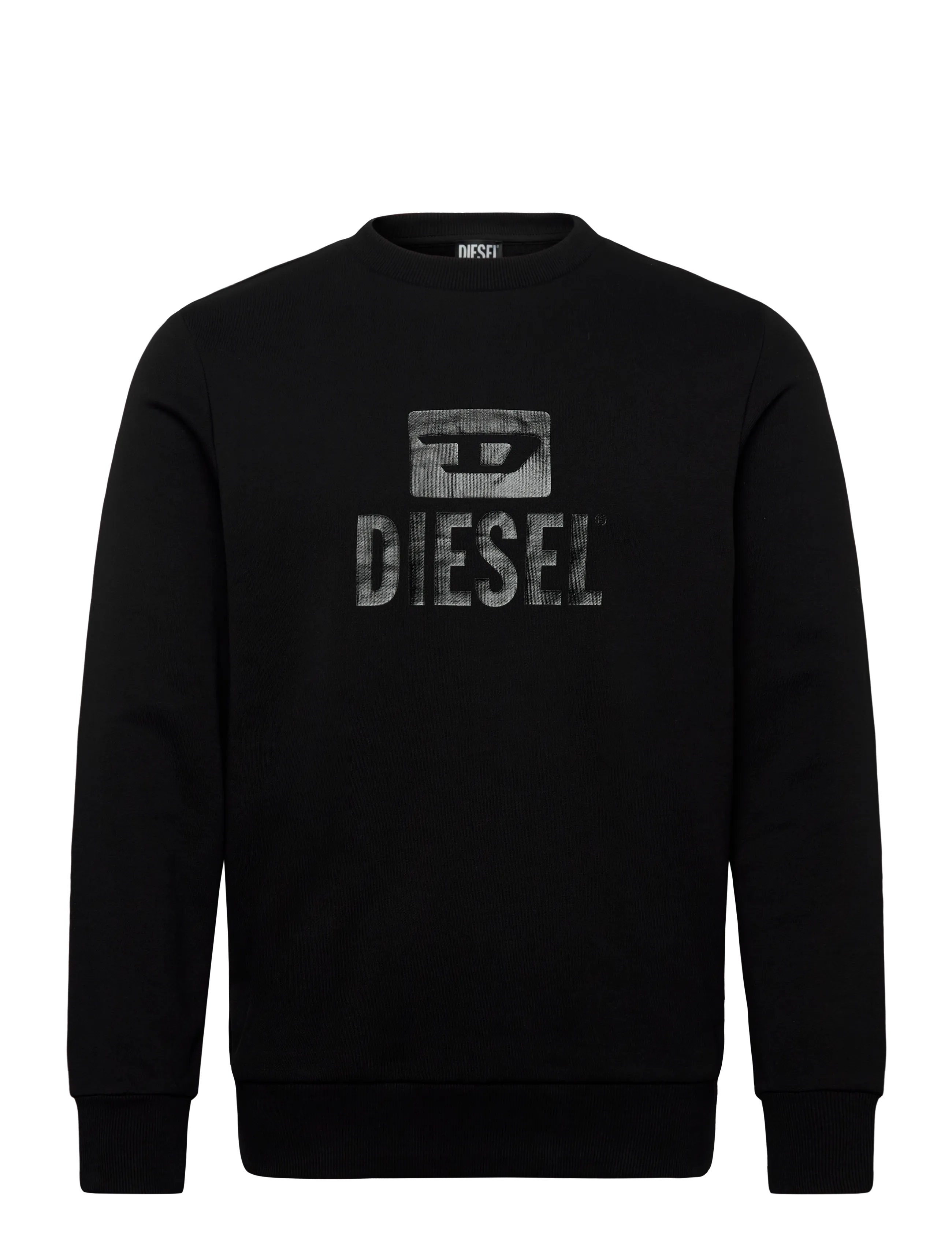 Diesel S-GIR-CREWNECK TONE ON TONE FELPA - Kläder - CAVIAR / black
