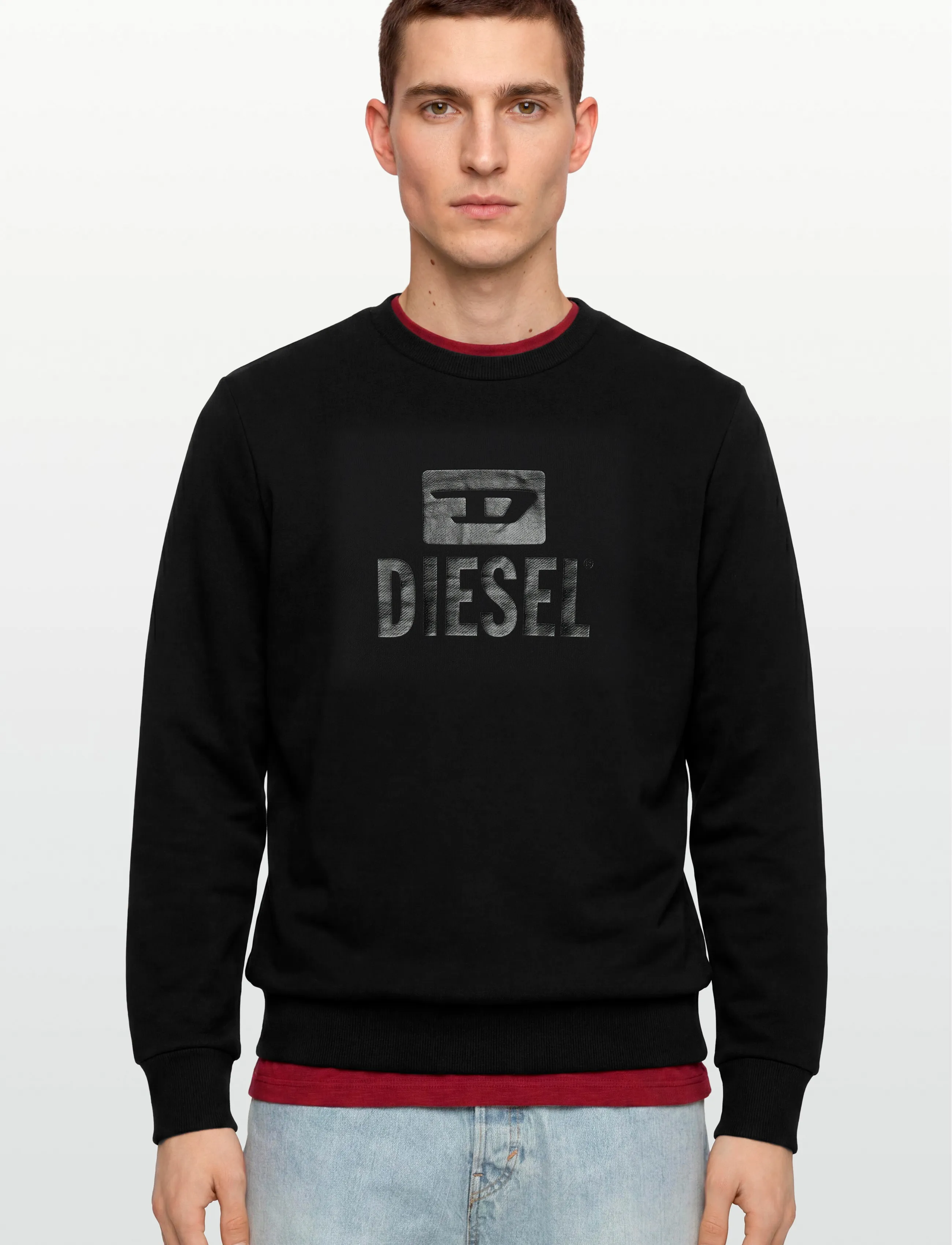 Diesel - S-GIR-CREWNECK TONE ON TONE FELPA - sweatshirts - caviar - 3