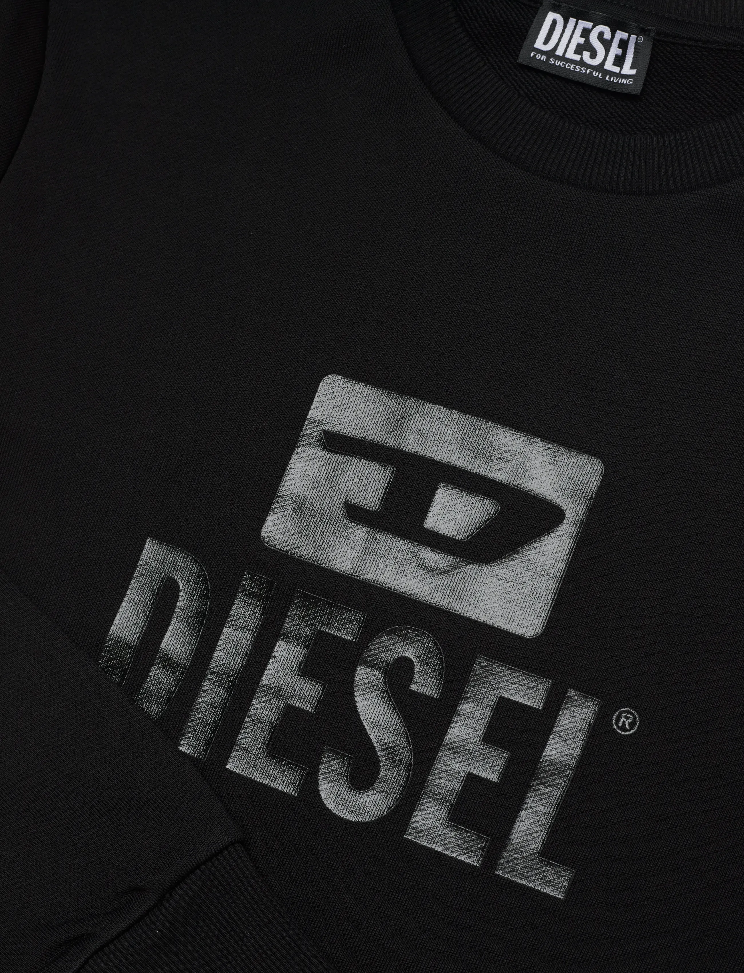 Diesel - S-GIR-CREWNECK TONE ON TONE FELPA - sweatshirts - caviar - 5