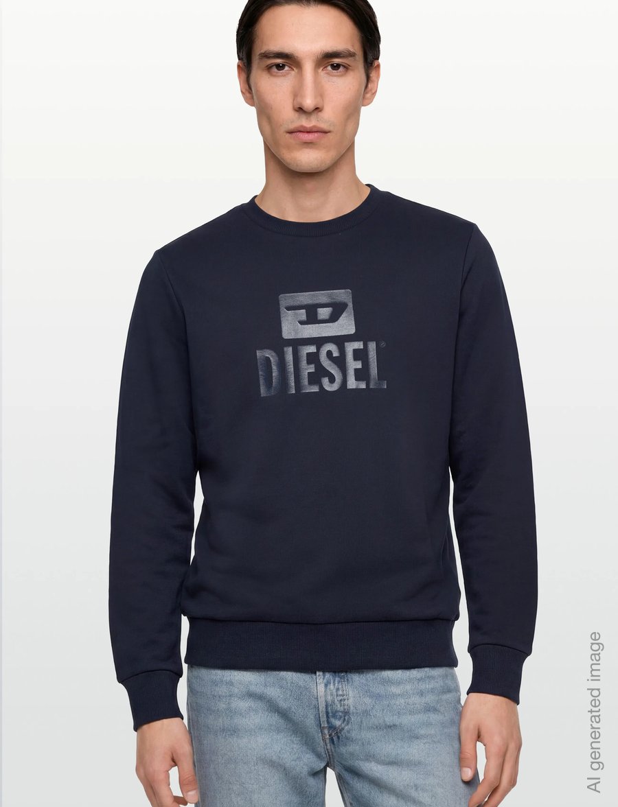 Diesel - S-GIR-CREWNECK TONE ON TONE FELPA - sweatshirts - total eclipse - 3