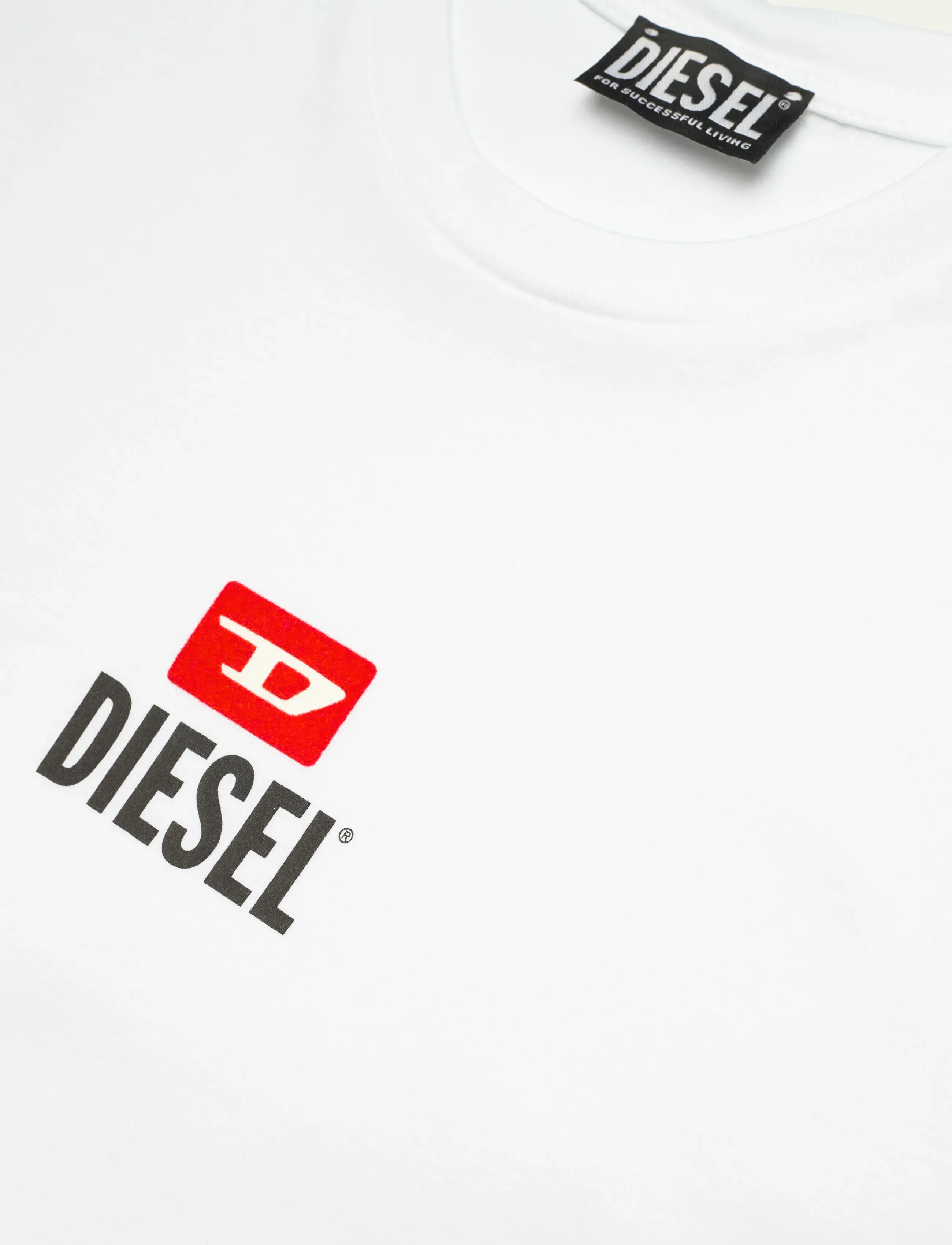 Diesel - T-JUST -SMALL-NEW D LOGO MAGLIETTA - kortærmede t-shirts - bright white - 2