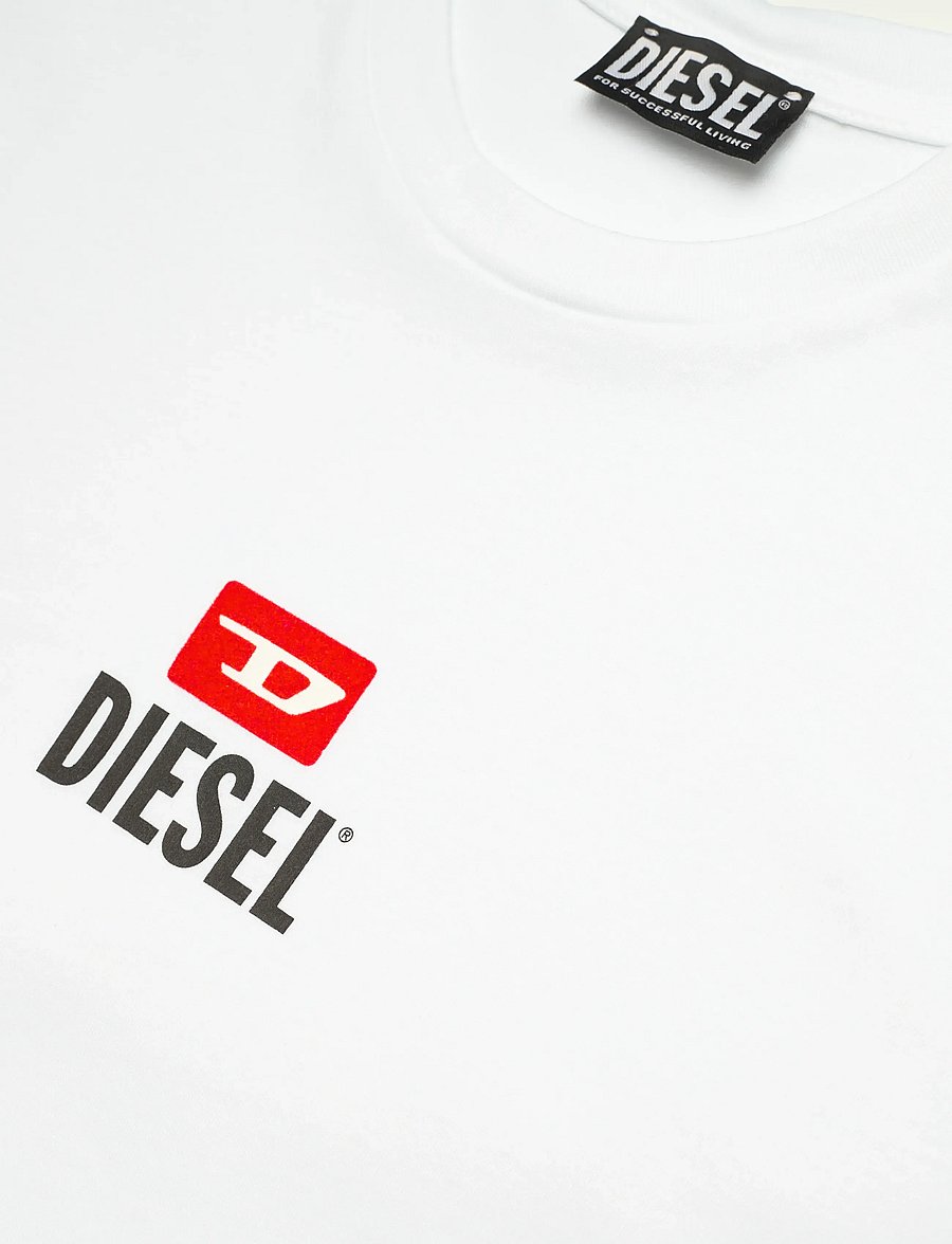 Diesel - T-JUST -SMALL-NEW D LOGO MAGLIETTA - stutterma bolir - bright white - 5