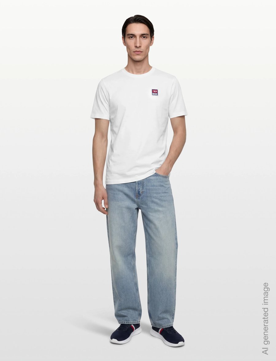 Diesel - T-JUST 16 T-SHIRT - kurzärmelige t-shirts - bright white - 0